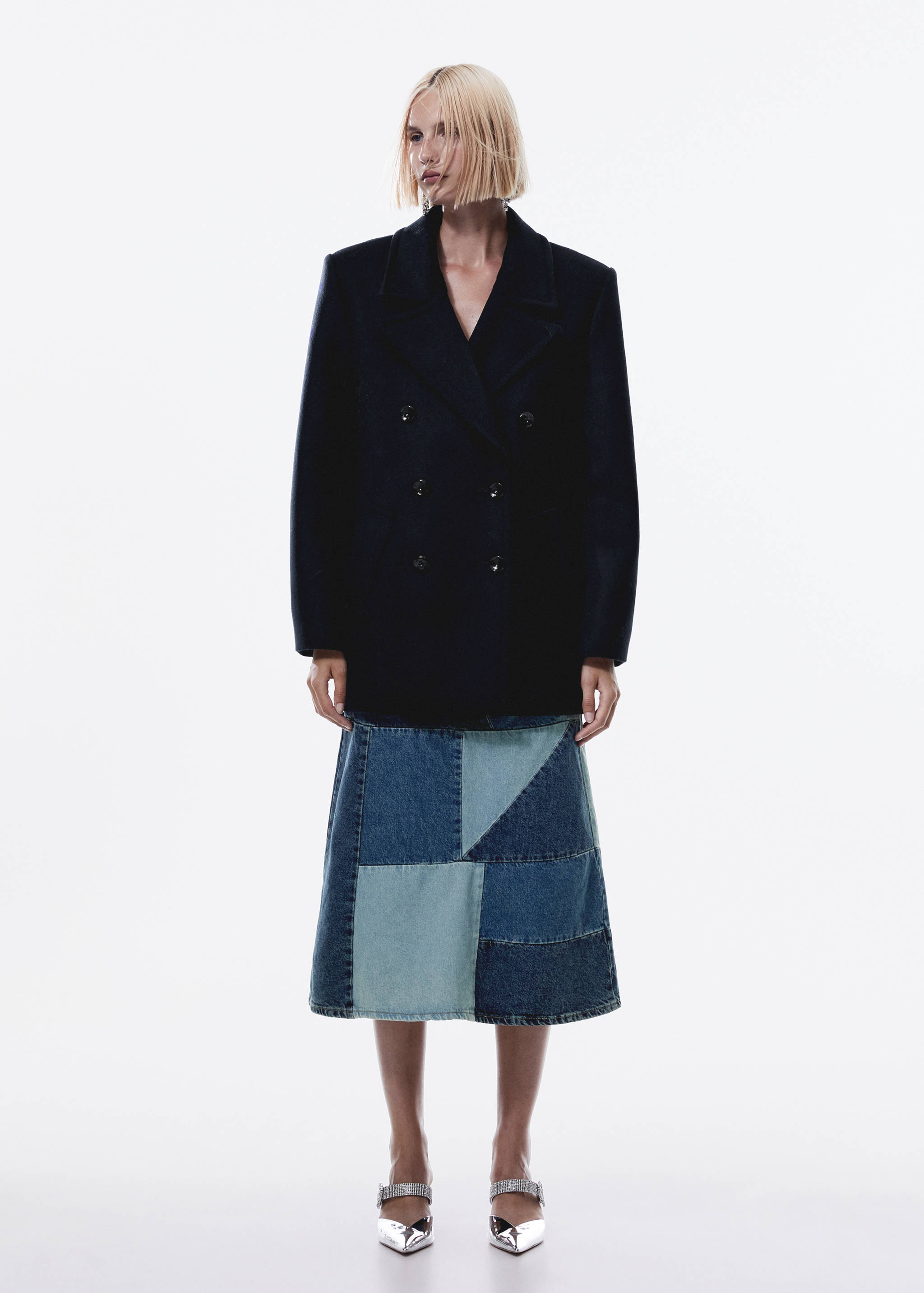 Double-breasted wool coat - General plane