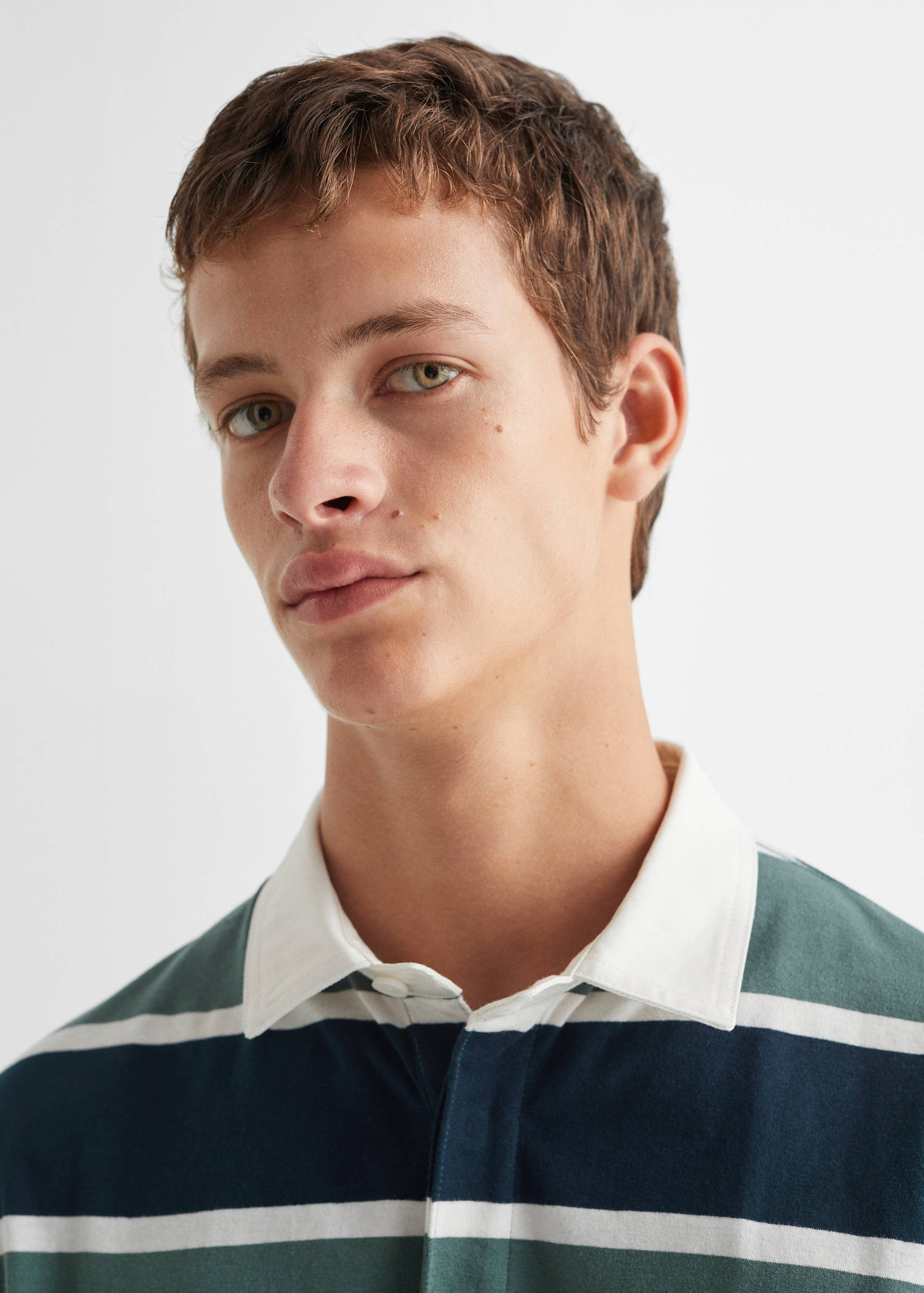 Striped long-sleeved polo shirt - Details of the article 1