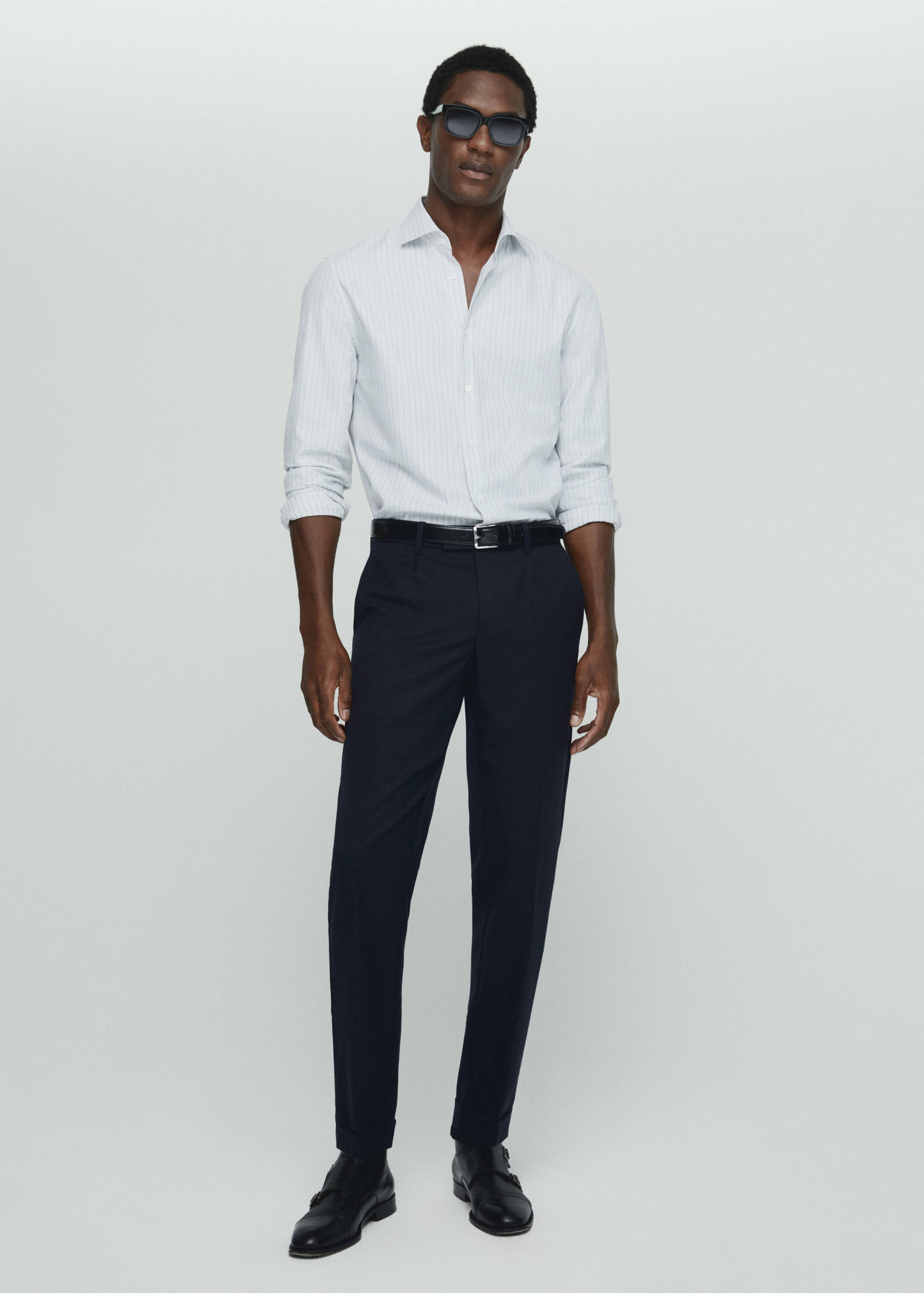 Structured pinstripe shirt - General plane
