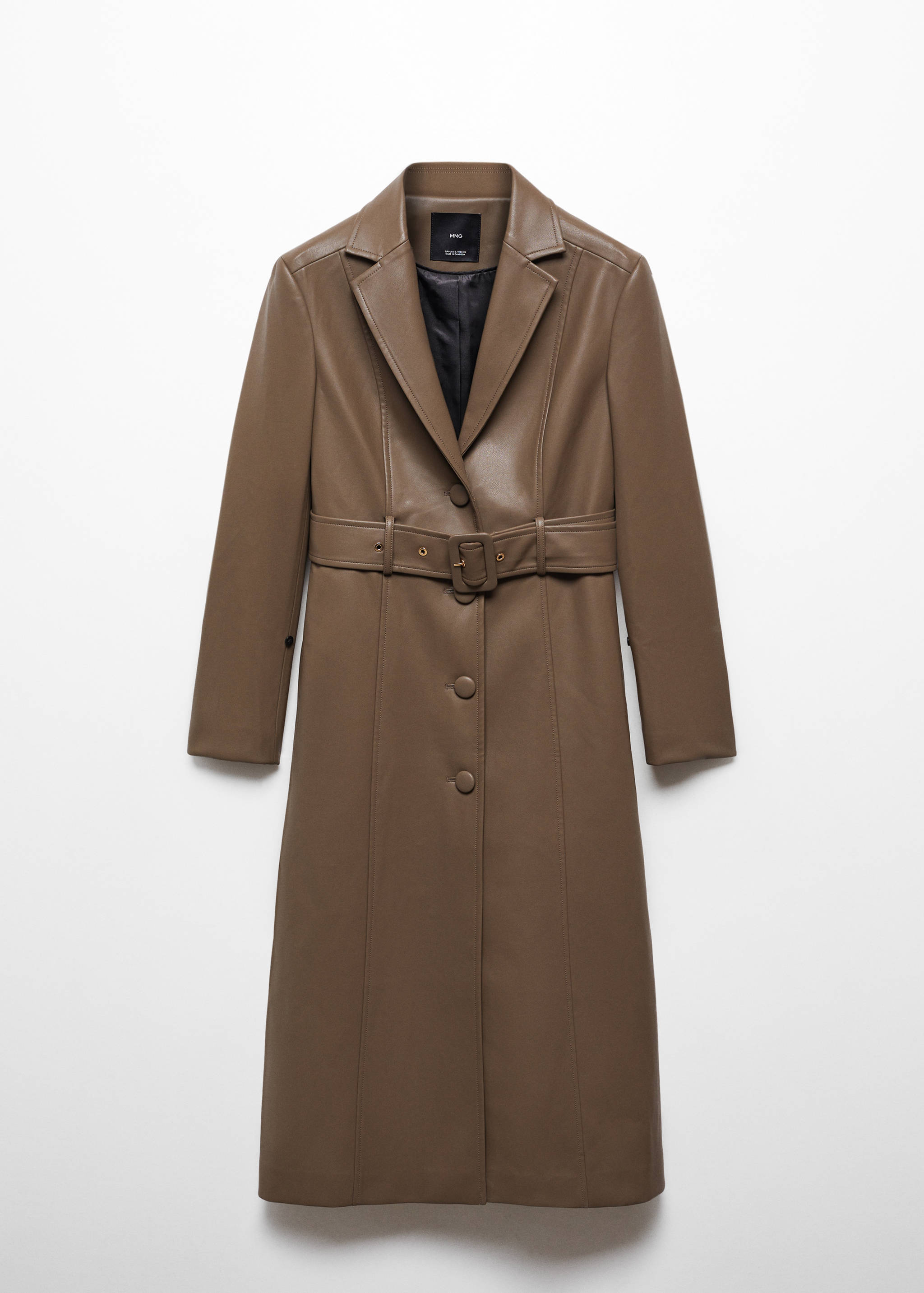 Faux-leather coat with fur-effect trim - Details of the article 8