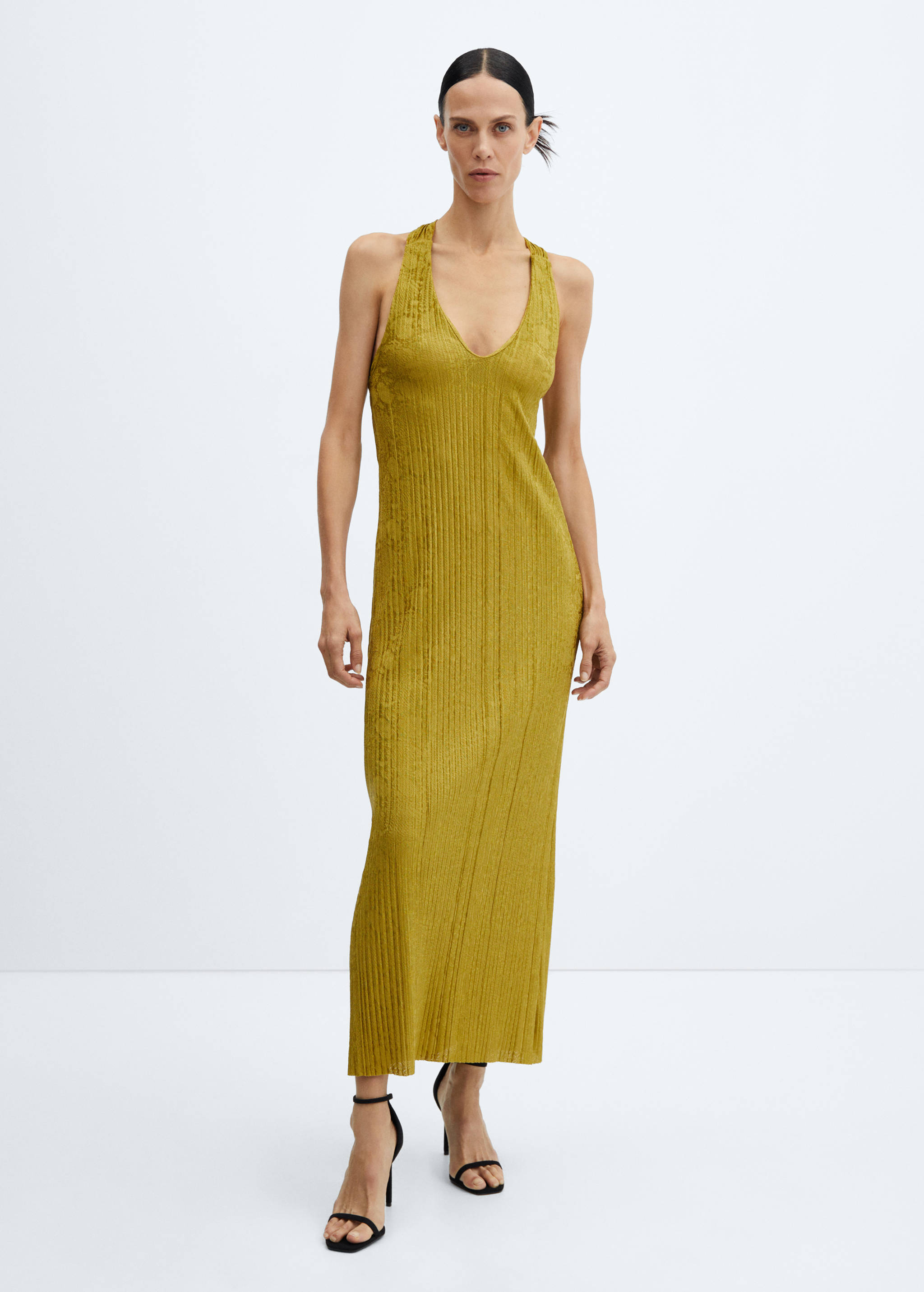 Open-back pleated dress - General plane