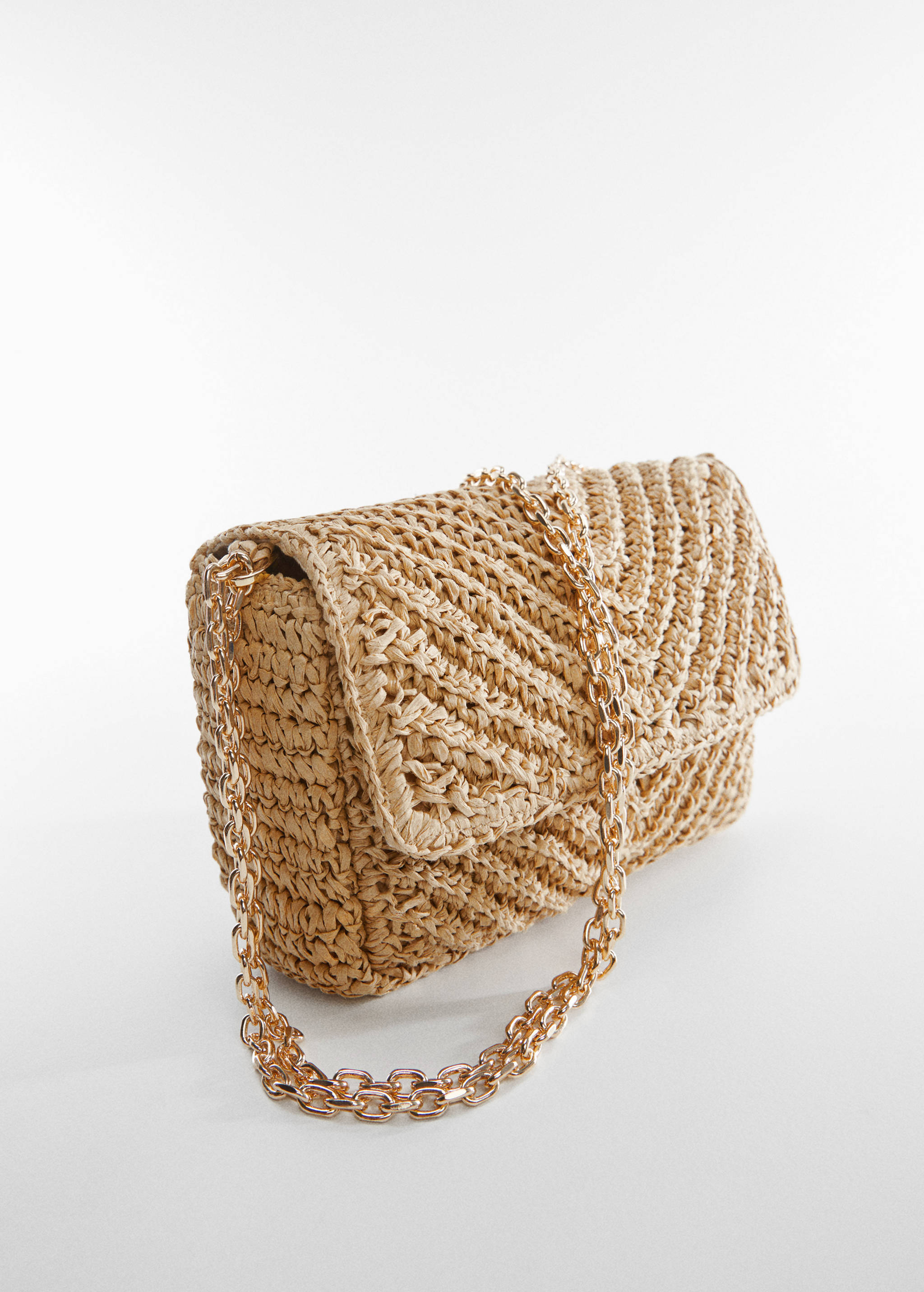 Natural fibre bag with flap - Medium plane