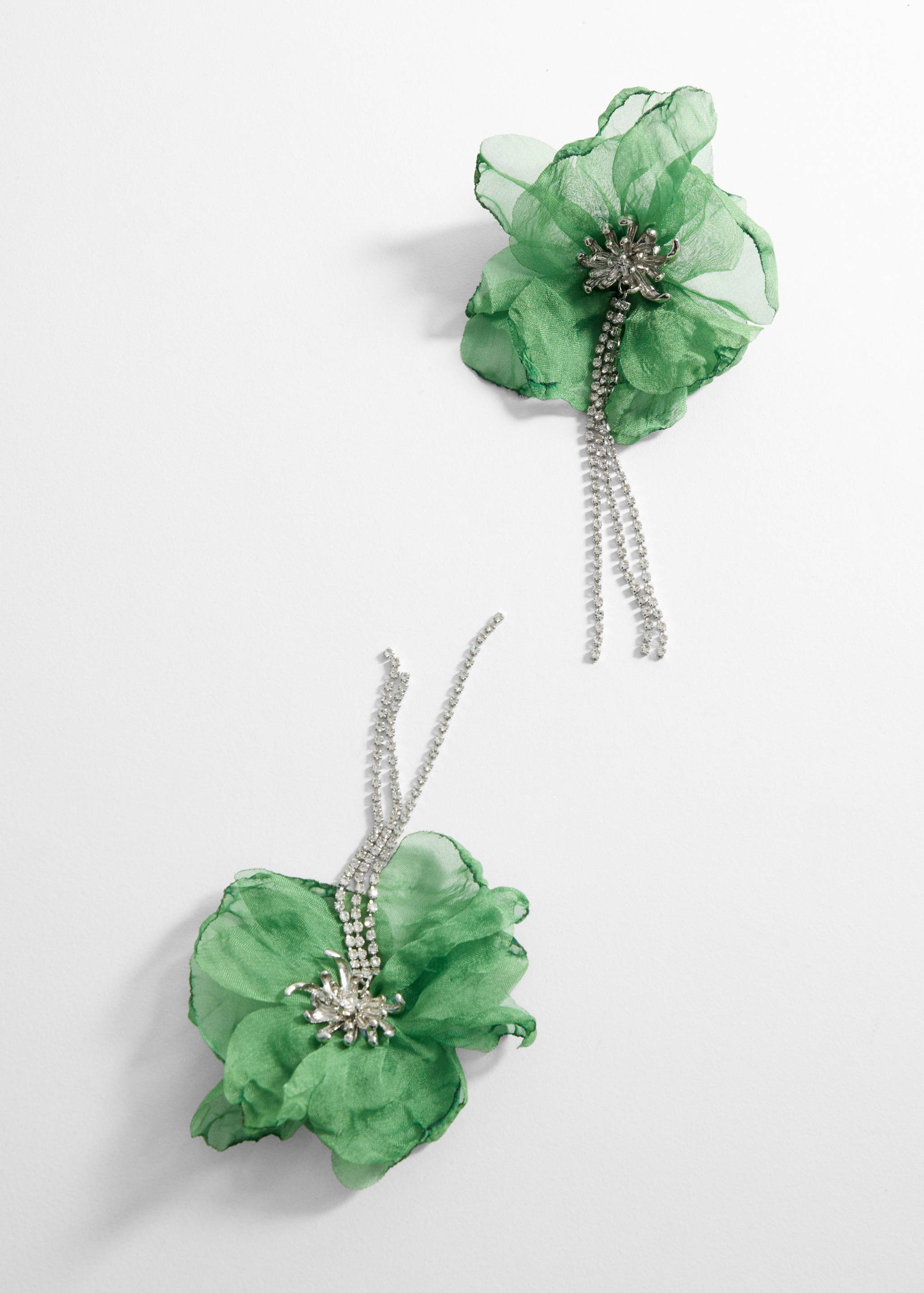 Floral rhinestone earrings - Details of the article 1