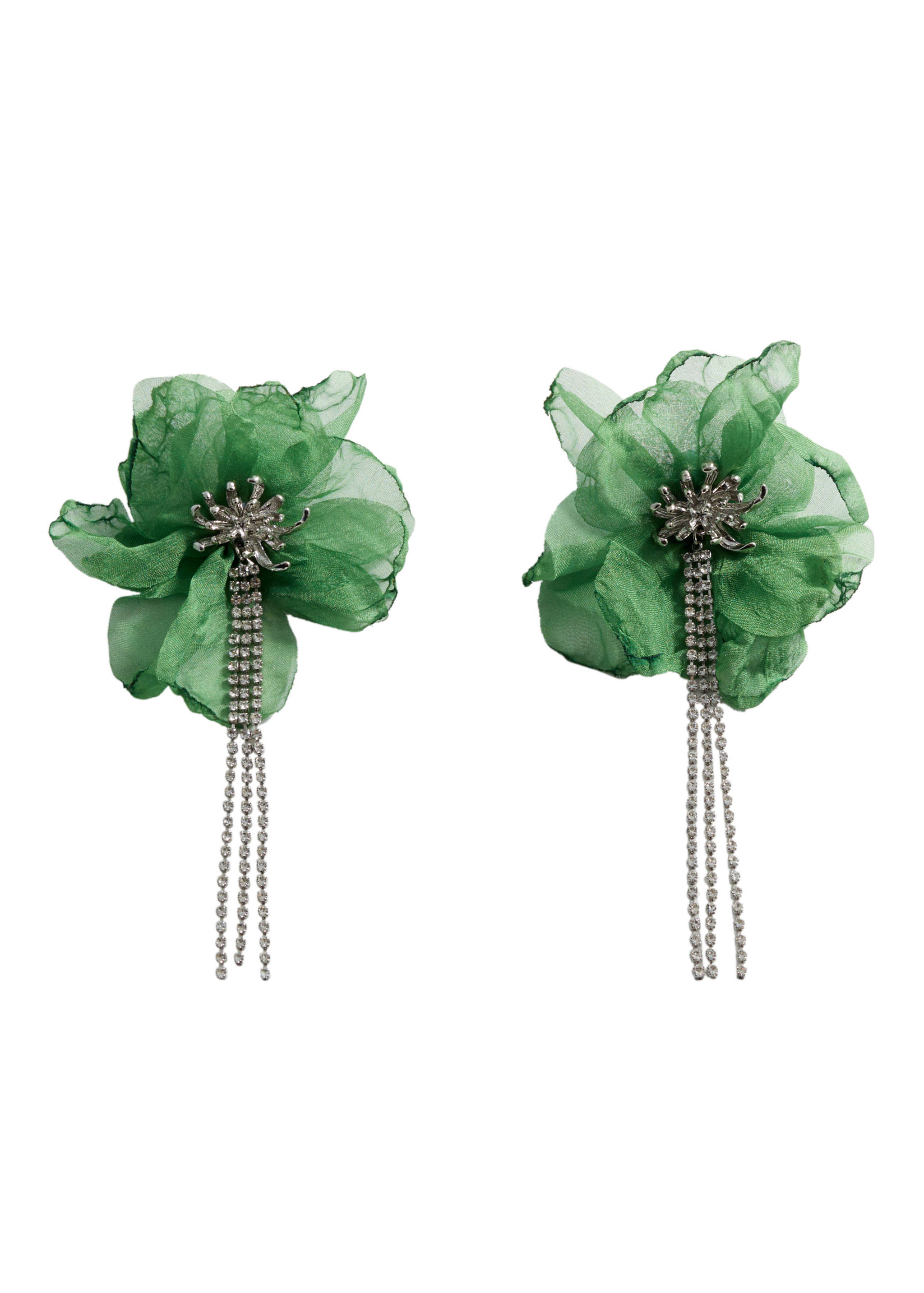 Floral rhinestone earrings - Details of the article 6