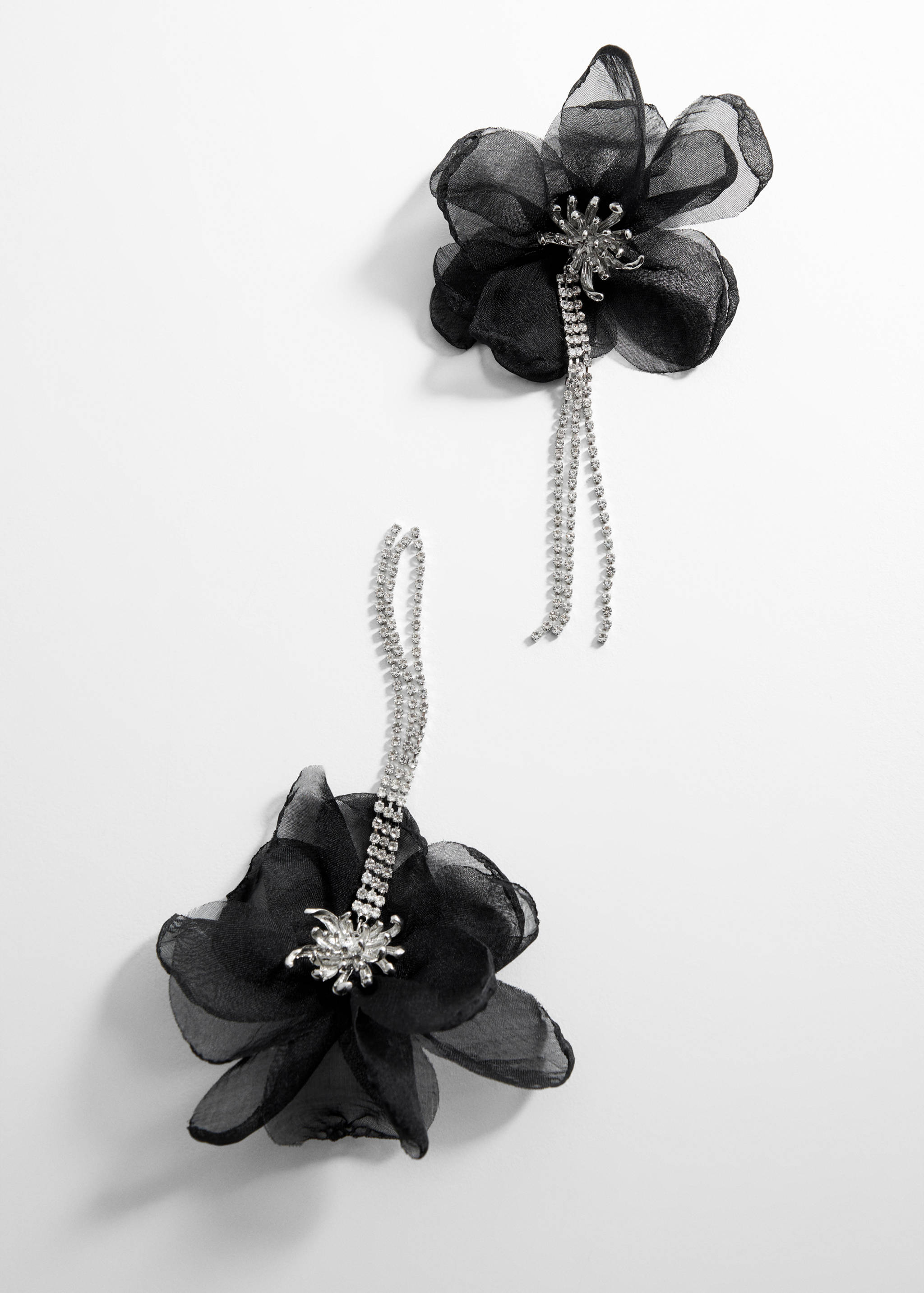 Floral rhinestone earrings - Medium plane