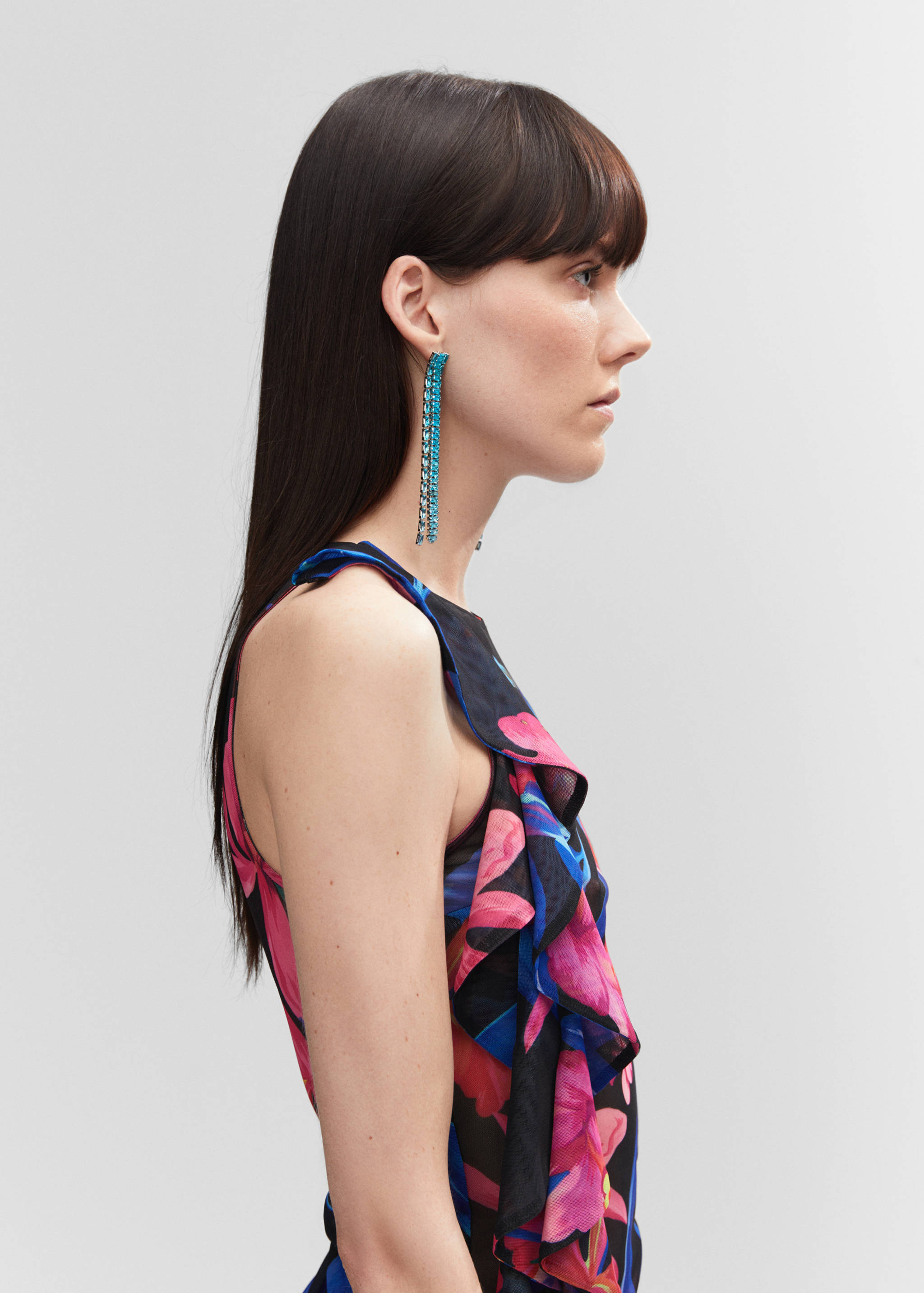 Boucles d'oreilles pendantes strass - Plan général