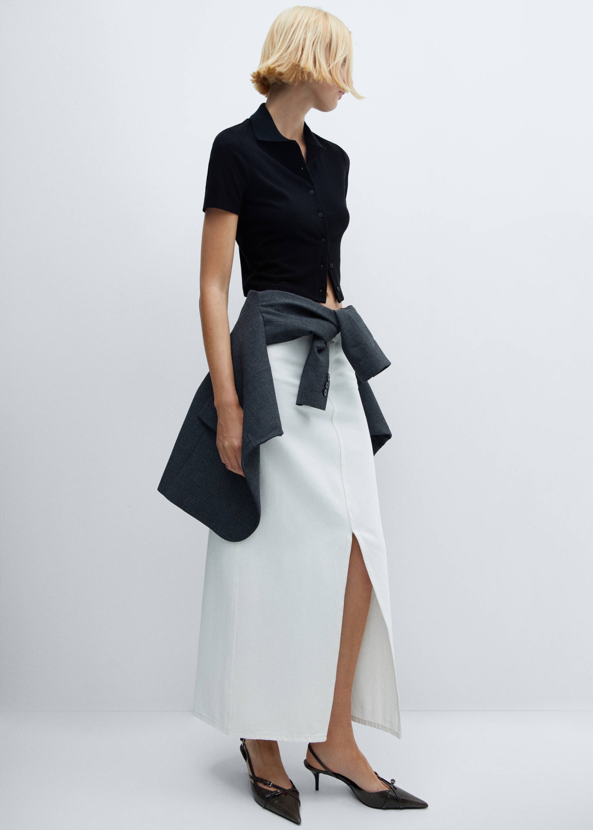 Slit denim skirt - Details of the article 2