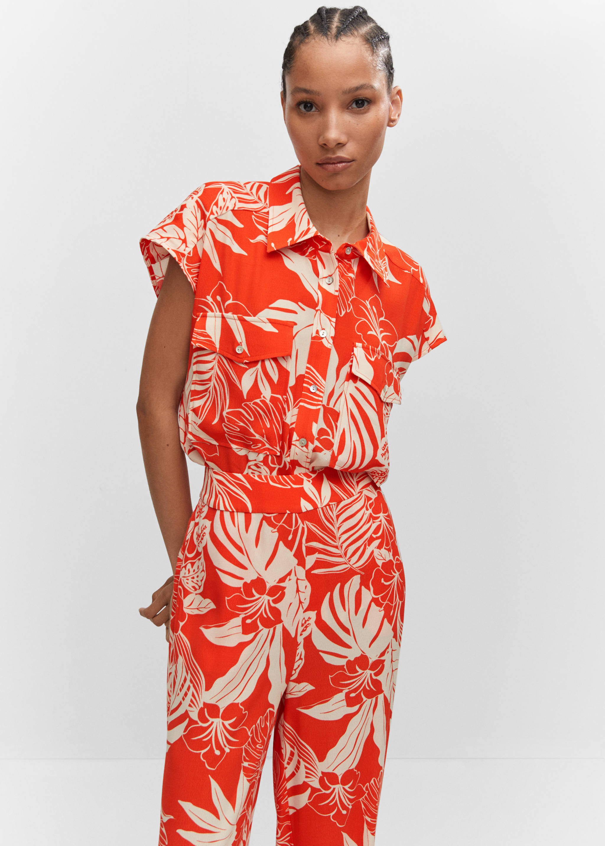 Pantalon fluide imprimé - Plan moyen