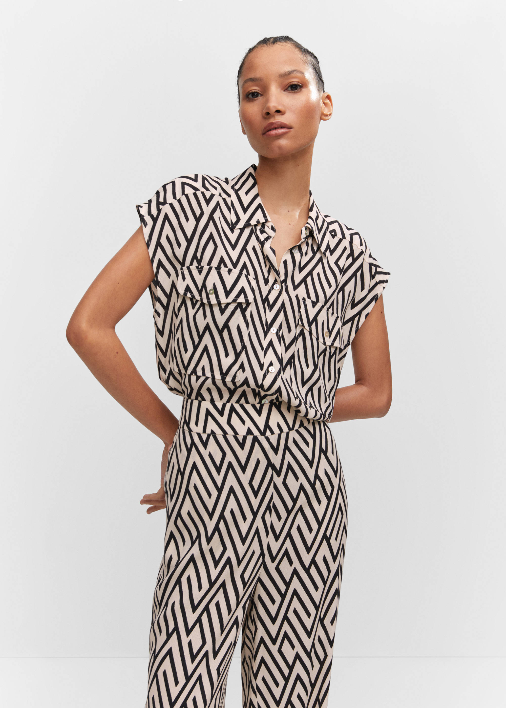 Pantalon fluide imprimé - Plan moyen