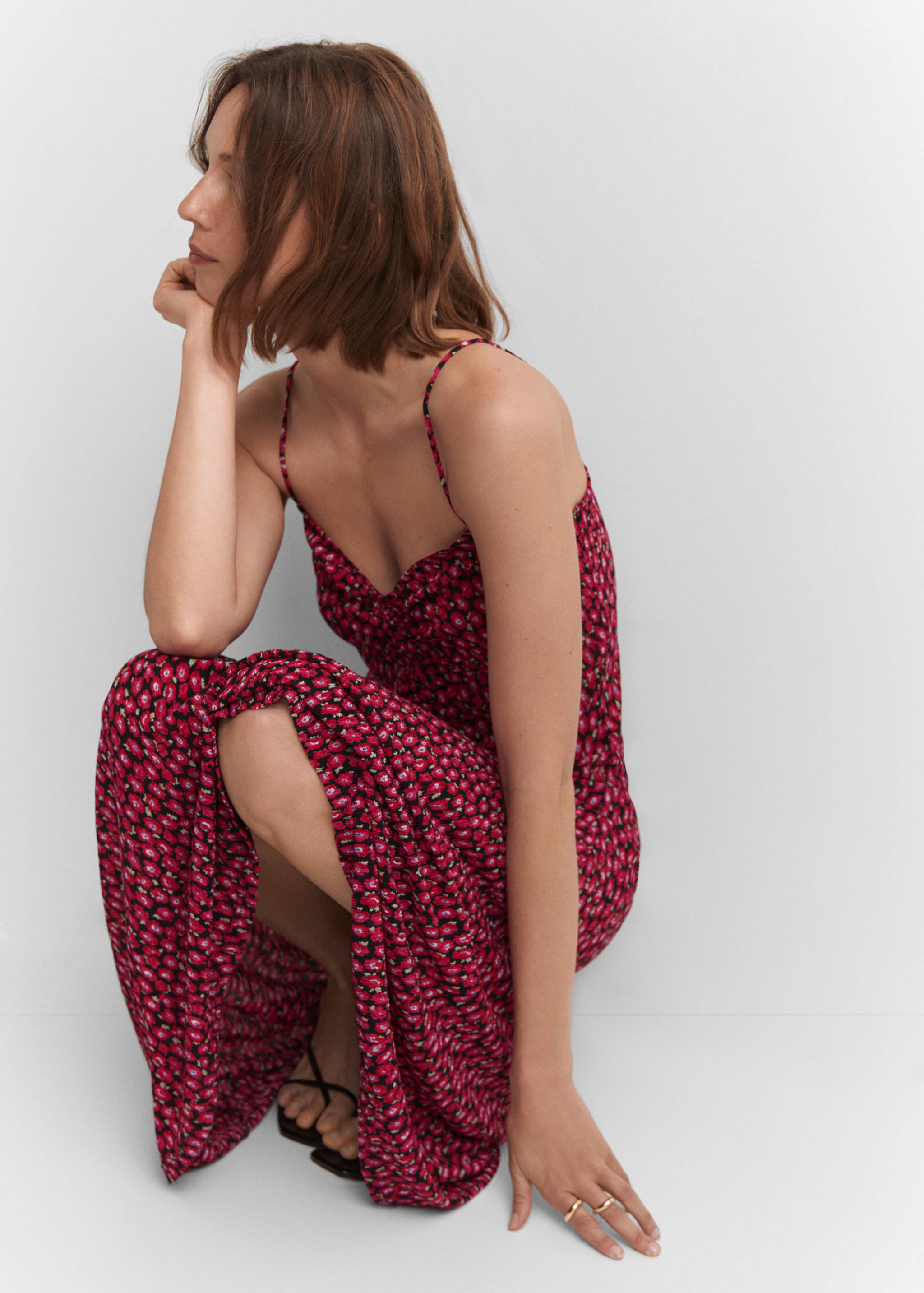 Vestido flores detalle fruncido - Detalle del artículo 2