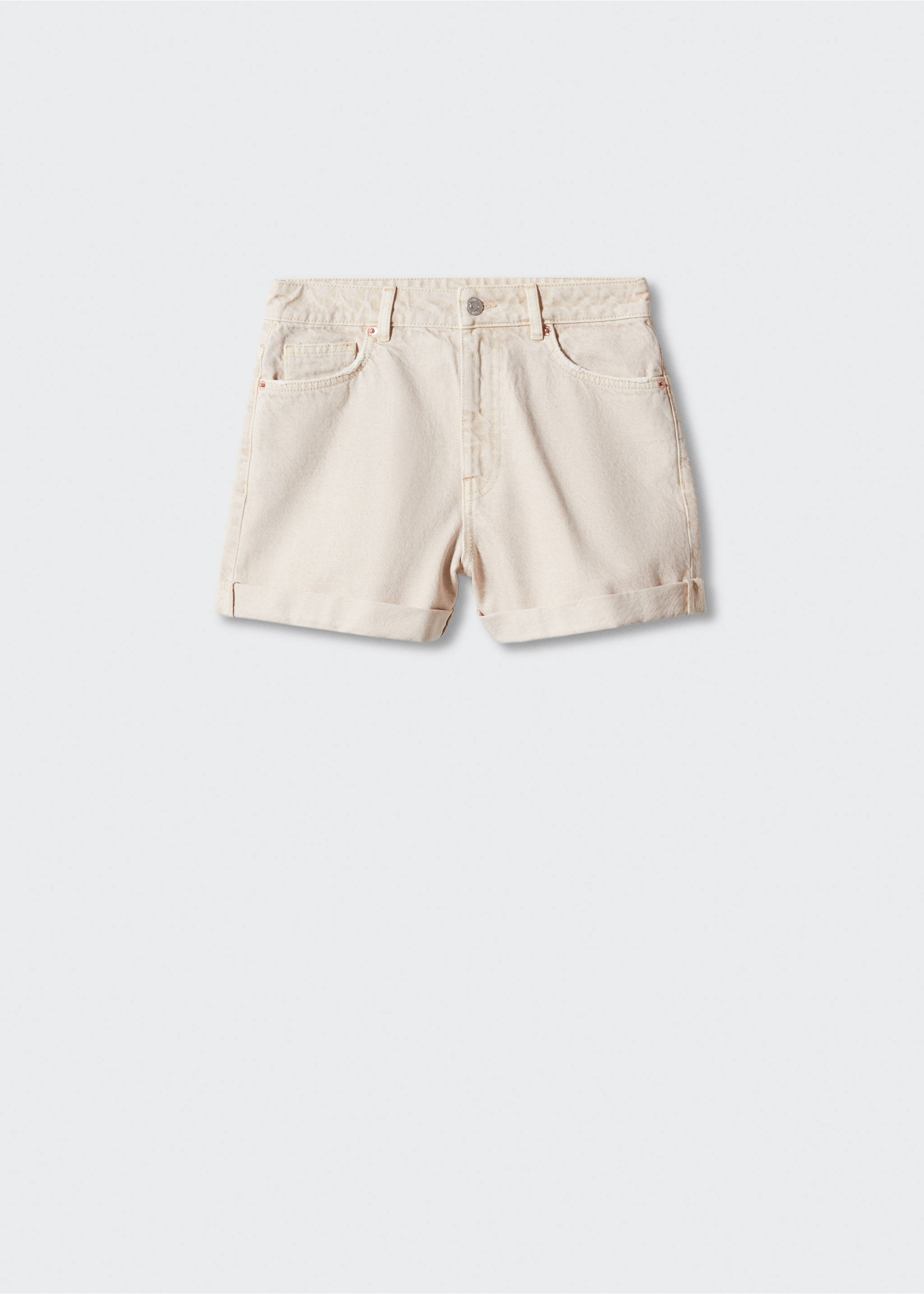 Short jean mom-fit - Article sans modèle, Beige. Ref: 57050180-00.