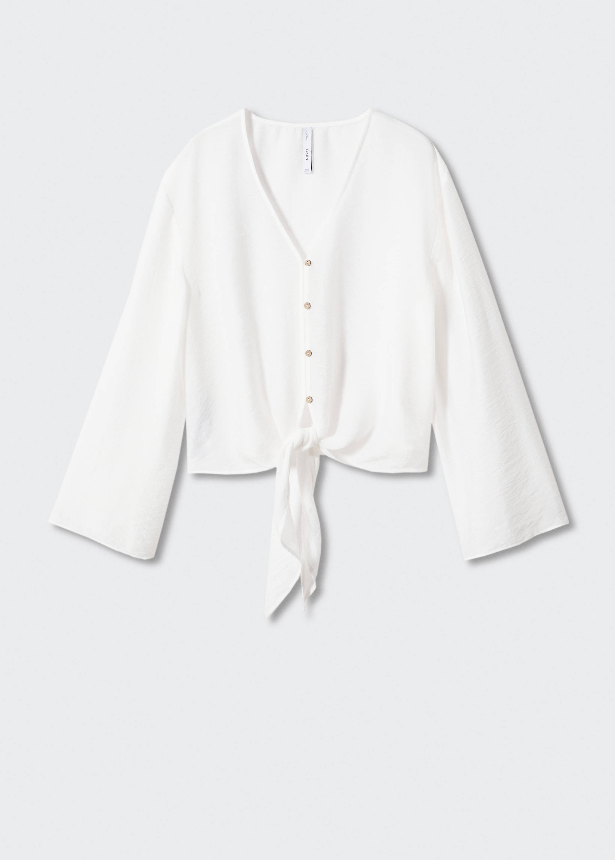 Flared-sleeve blouse with bow - Article without model