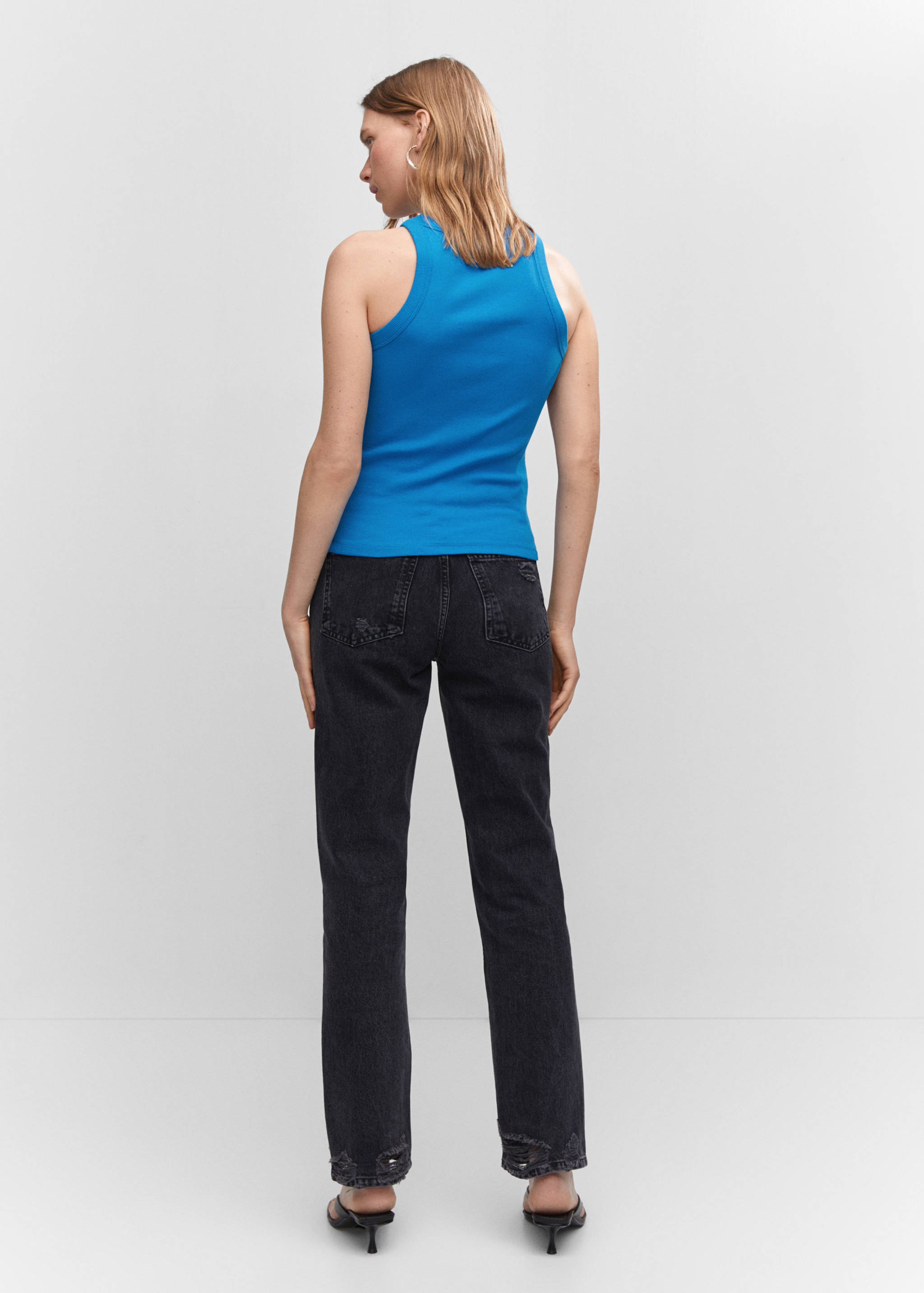 Top côtelé en coton - Verso de l’article