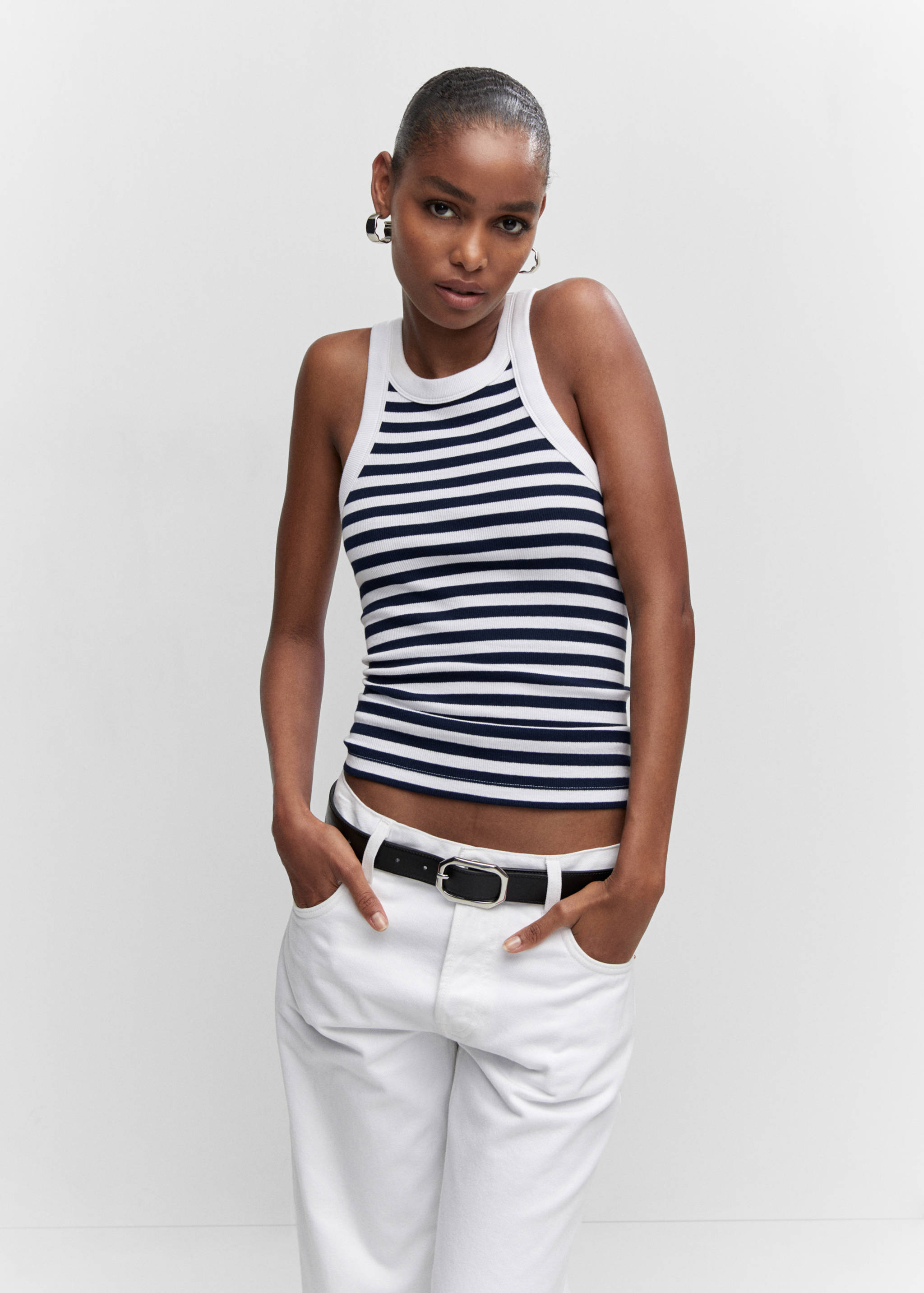 Top côtelé en coton - Plan moyen