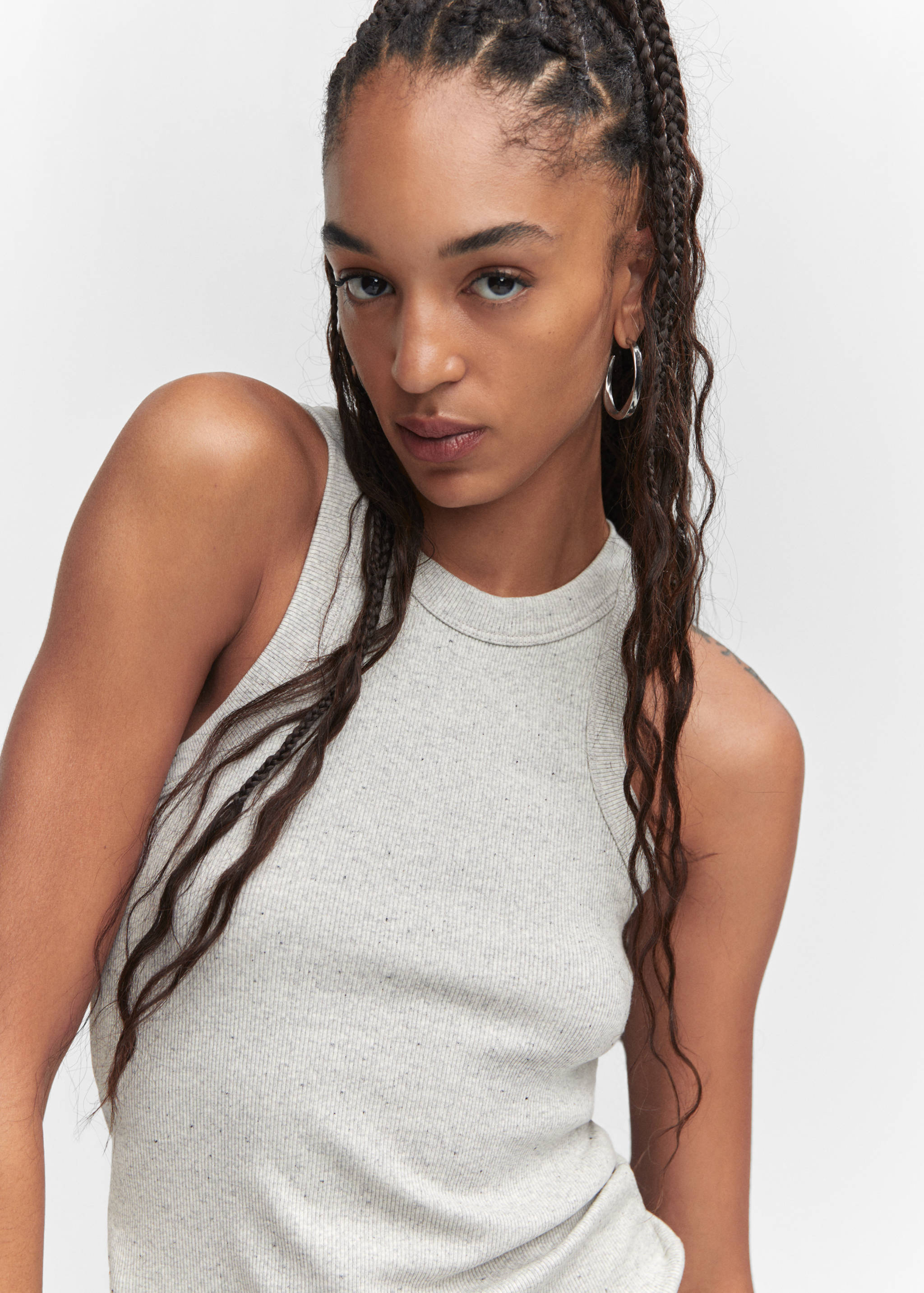 Top côtelé en coton - Détail de l'article 1