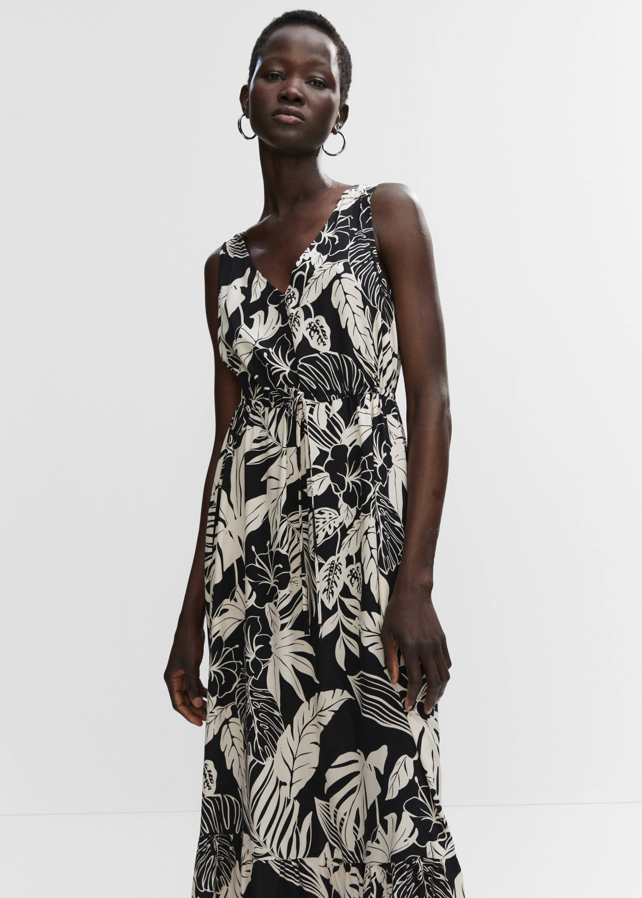 Vestido estampado lazo - Plano medio