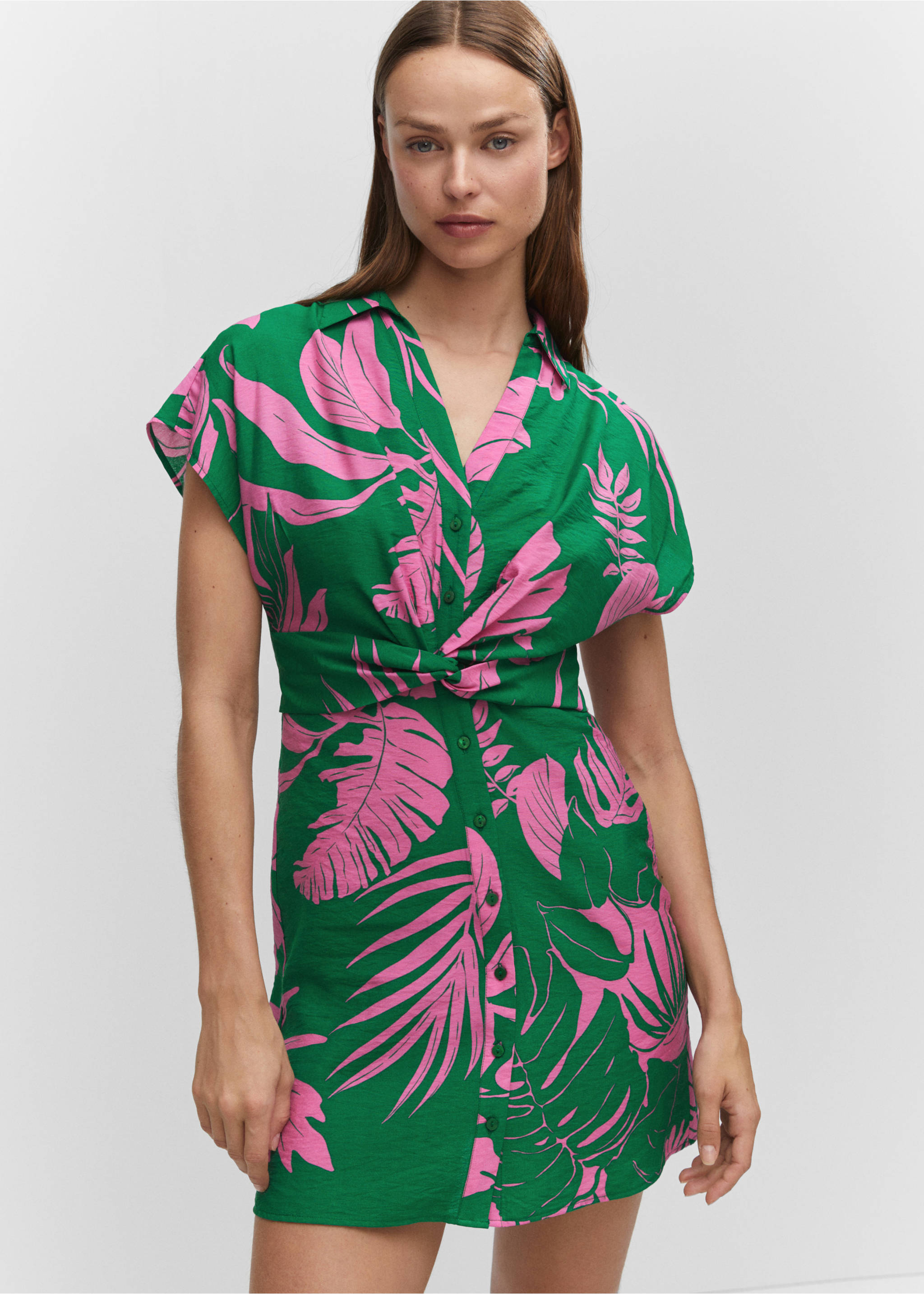 Tropical shirt dress - Medium plane, Green. Ref: 57050249-00.