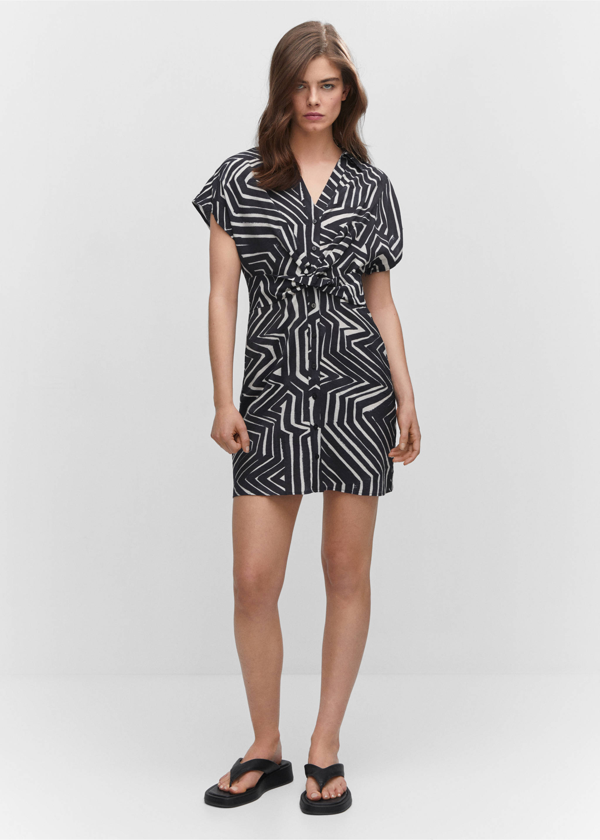 Tropical shirt dress - General plane, Black. Ref: 57050249-00.