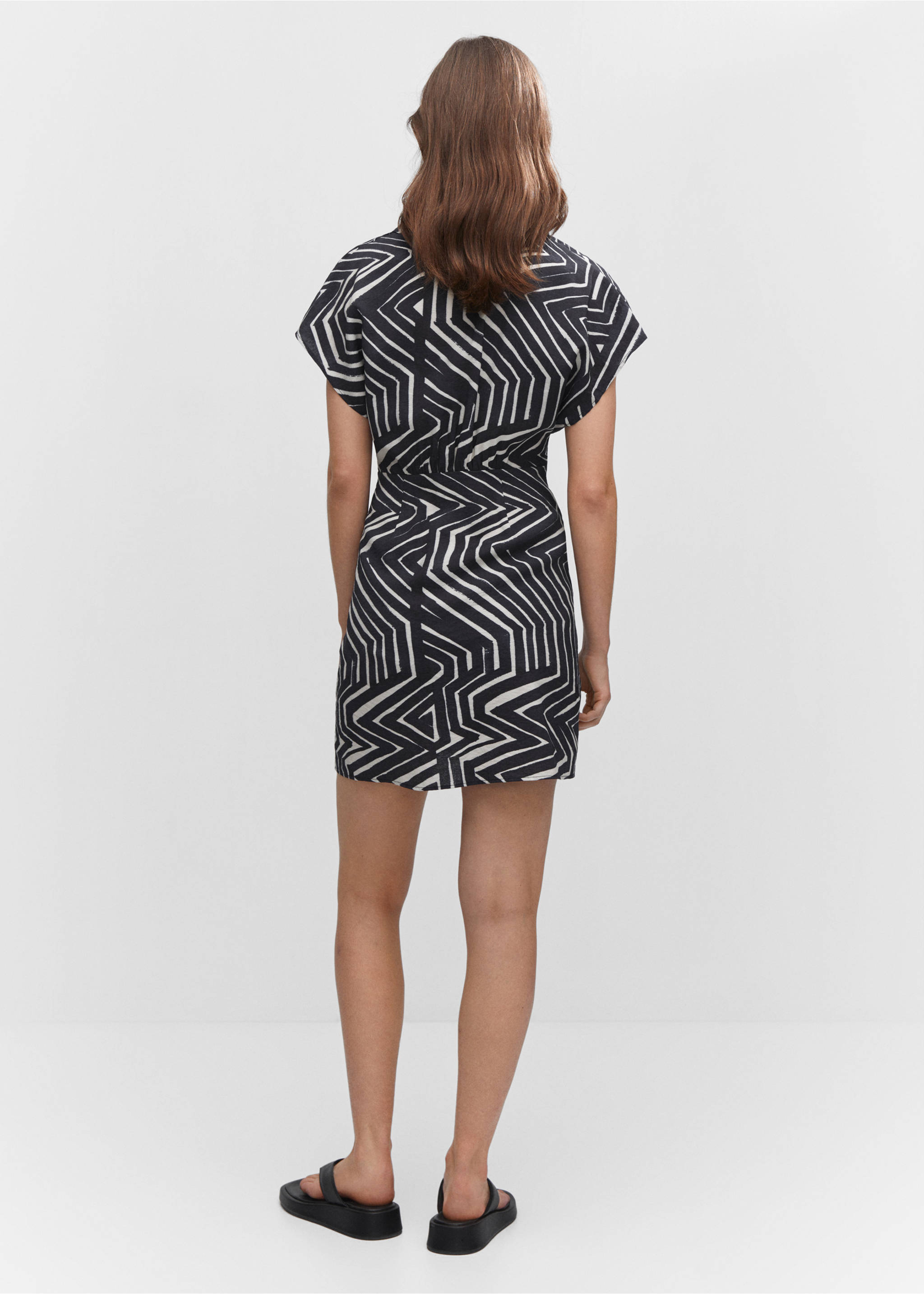 Tropical shirt dress - Reverse of the article, Black. Ref: 57050249-00.
