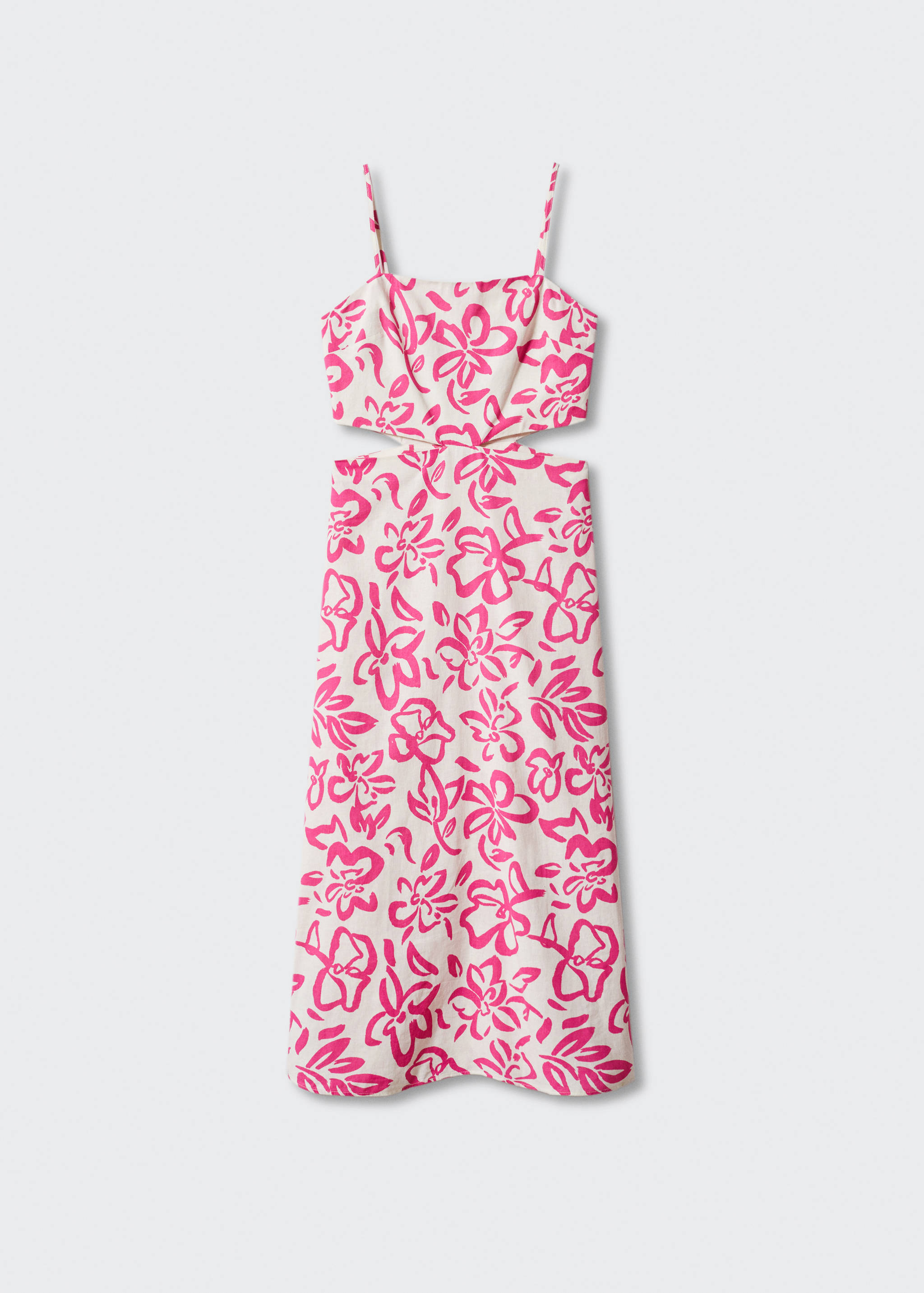 Cut-out linen-blend dress - Article without model