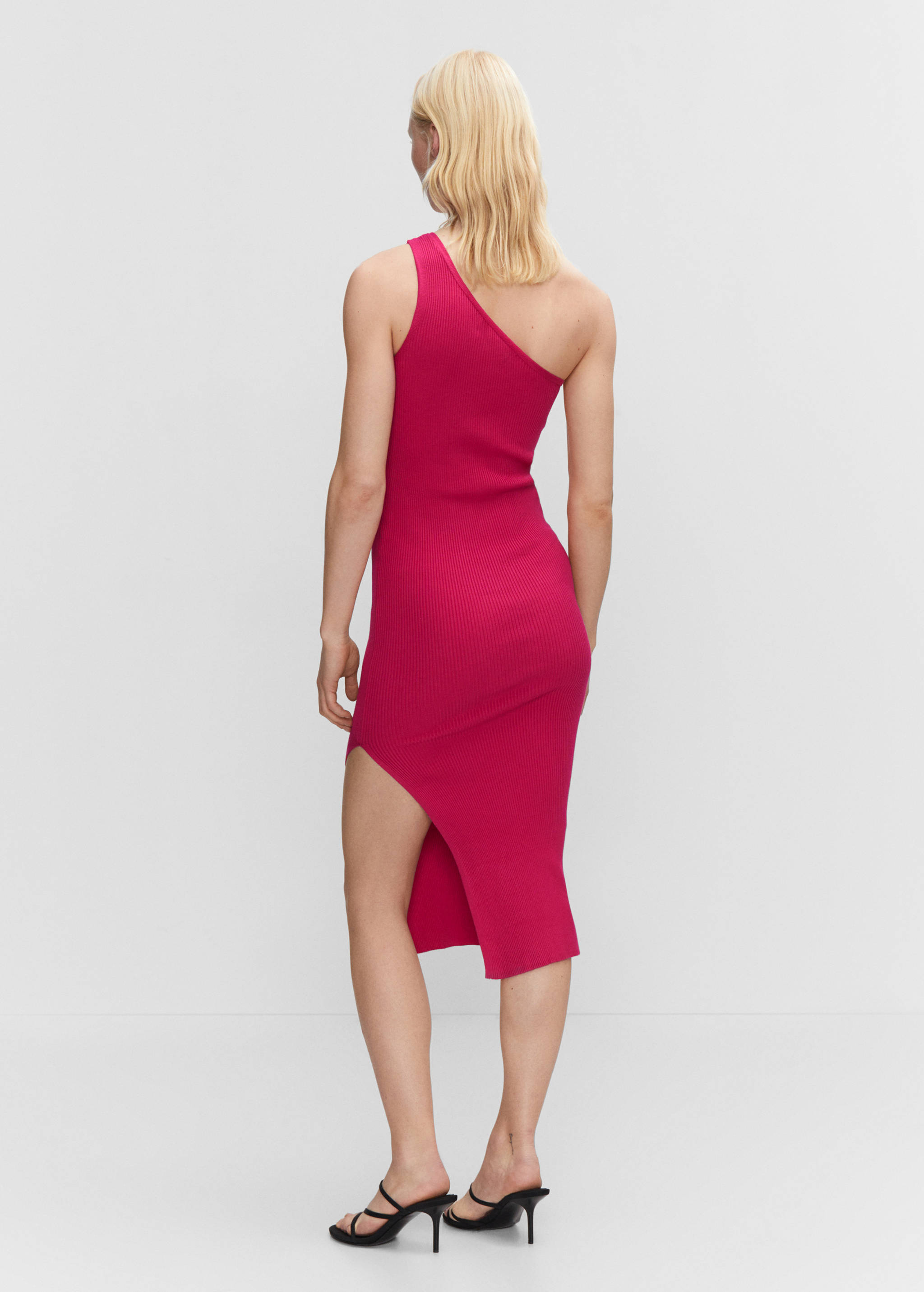 Asymmetrical dress with slit - Reverse of the article