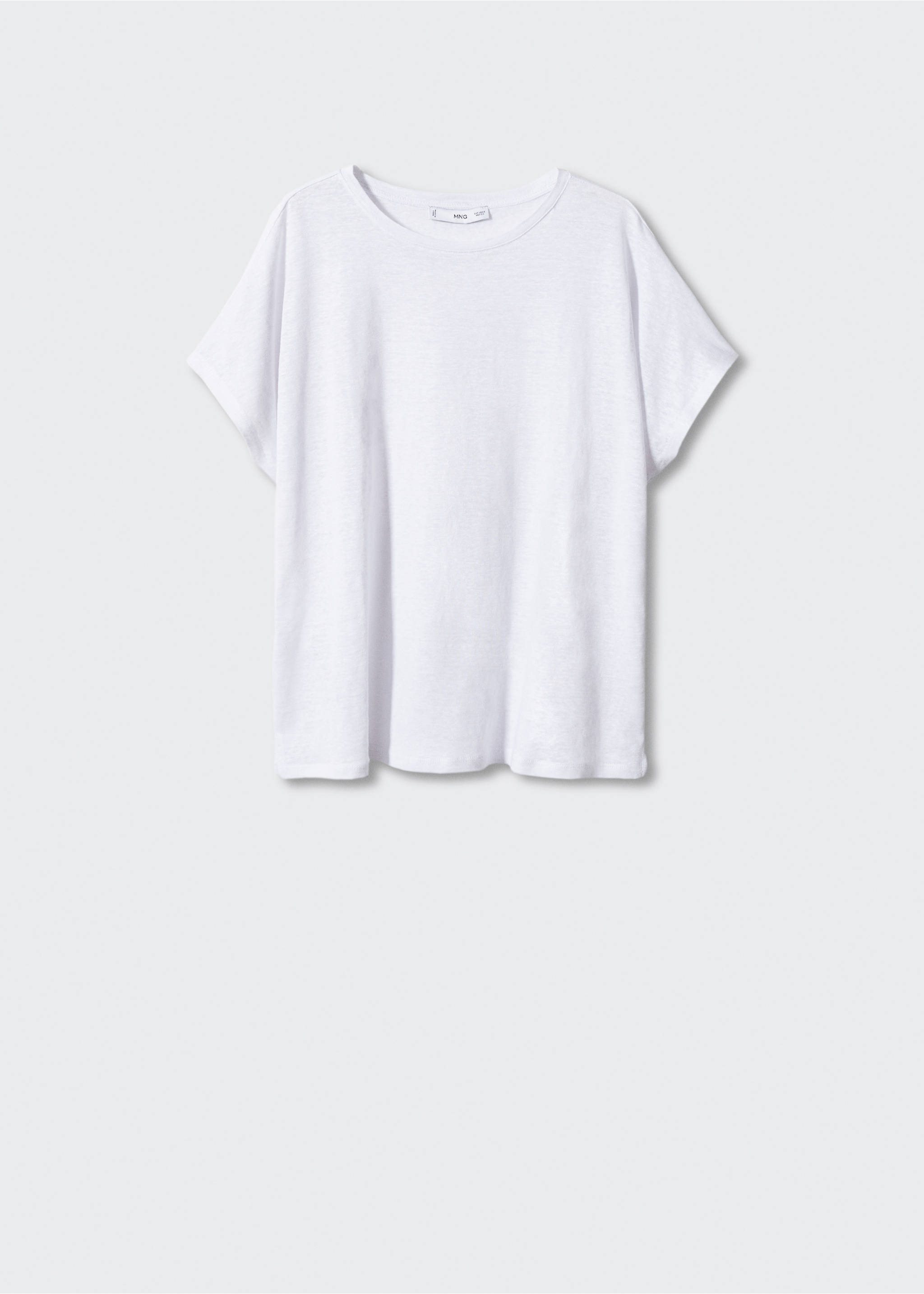 Oversized linen t-shirt - Article without model, White. Ref: 57050262-00.