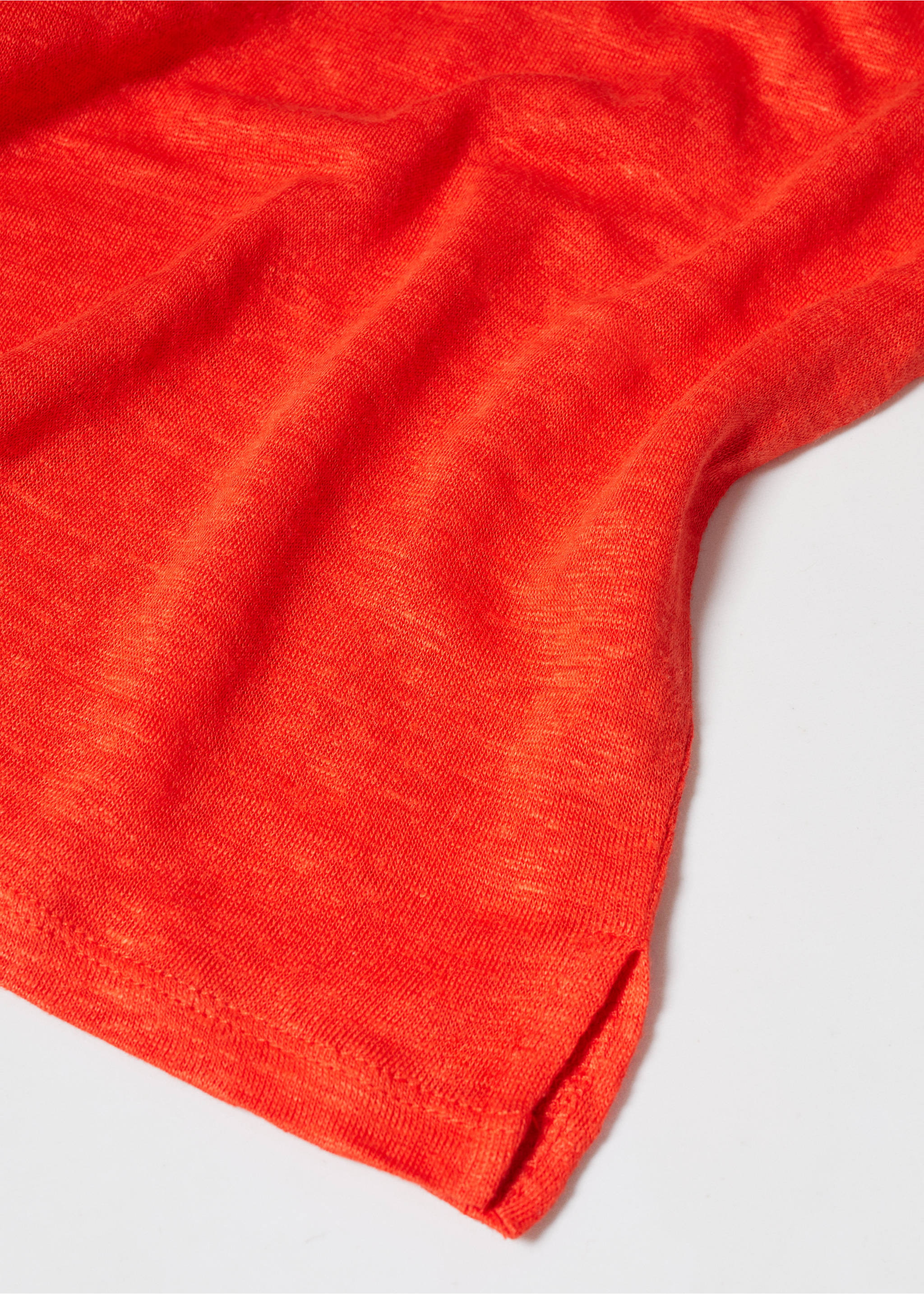 Oversized linen t-shirt - Details of the article 8, Orange. Ref: 57050262-00.