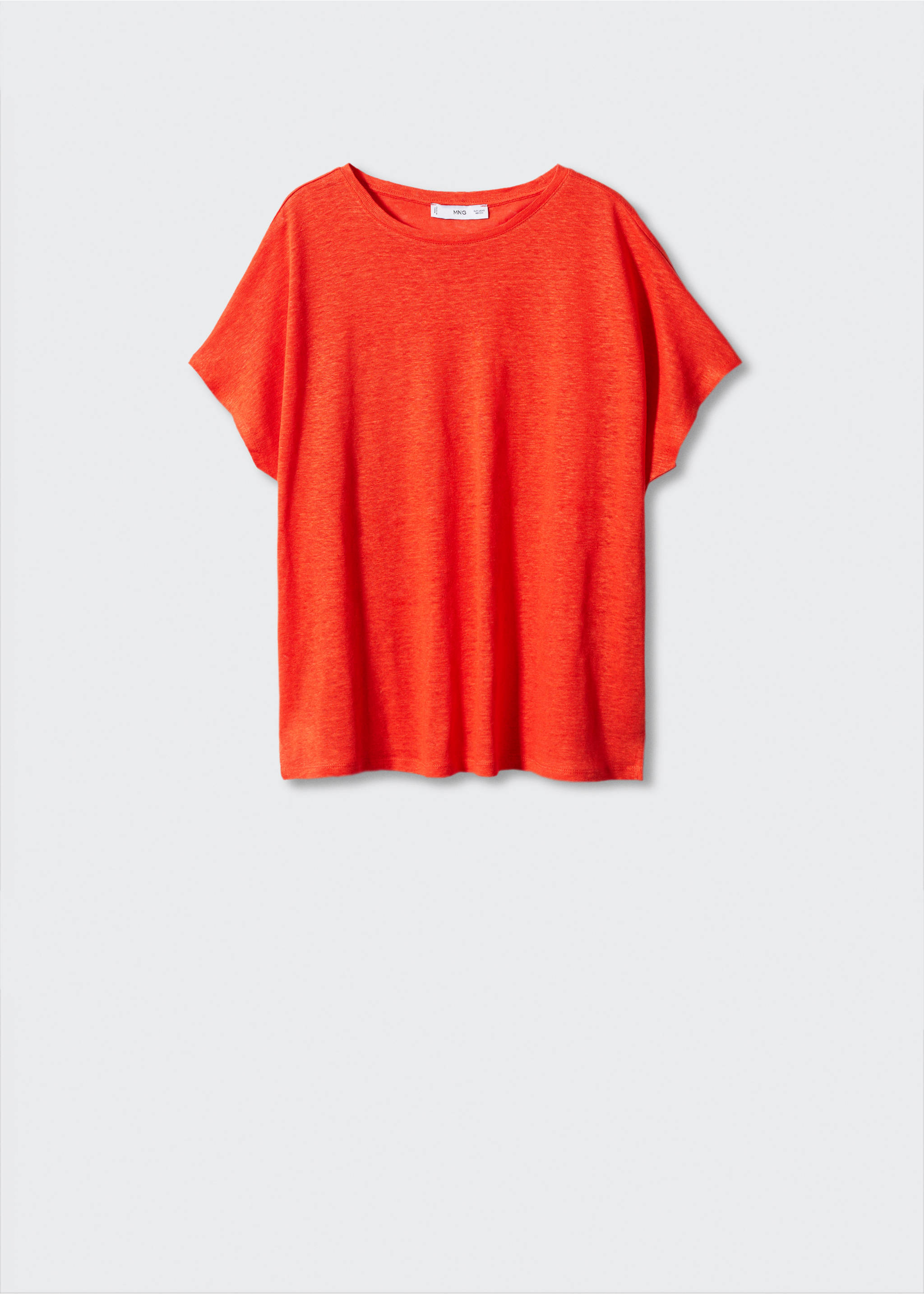 Oversized linen t-shirt - Article without model, Orange. Ref: 57050262-00.