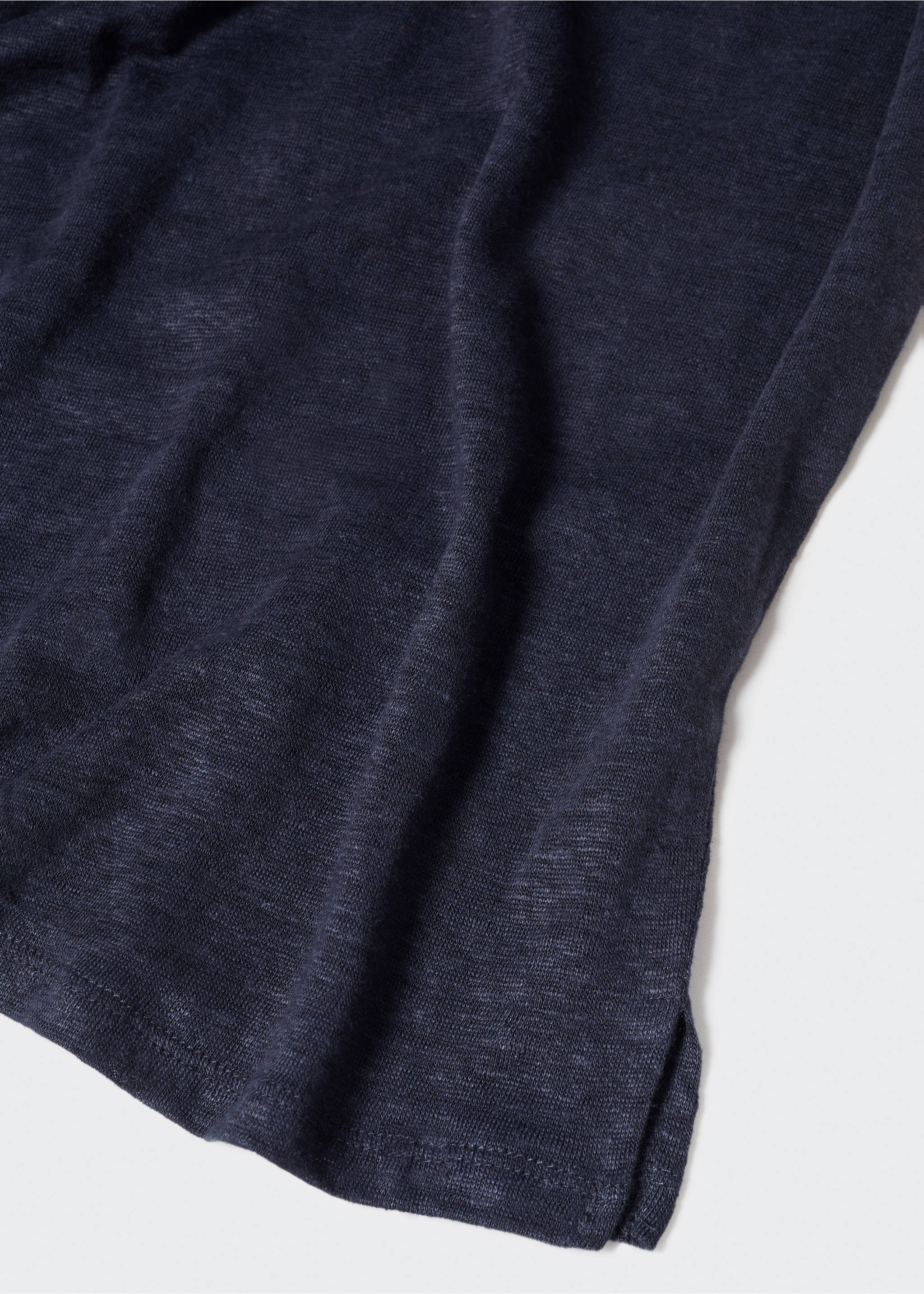 Oversized linen t-shirt - Details of the article 8, Dark Navy. Ref: 57050262-00.