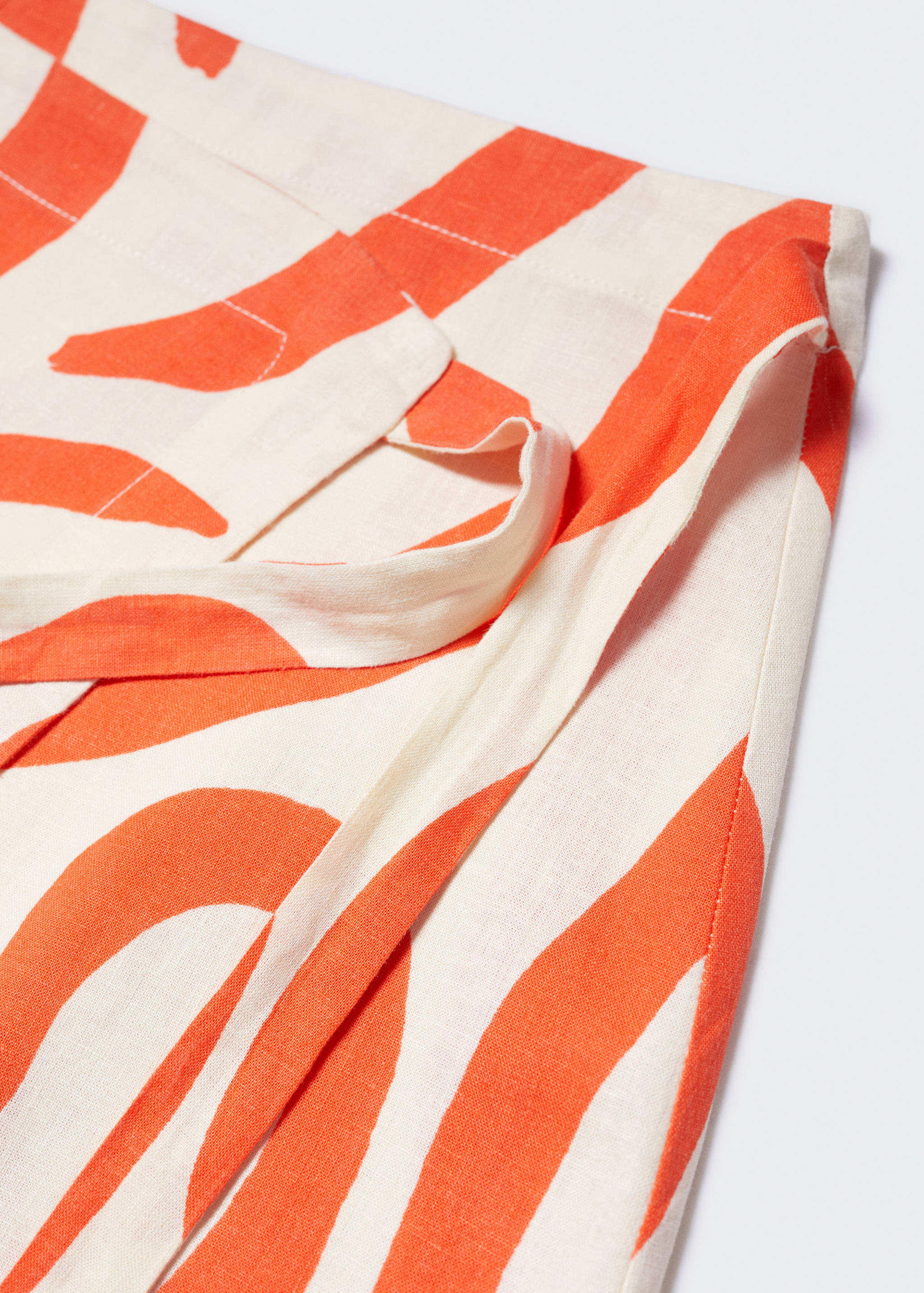 Printed linen-blend skirt - Details of the article 8