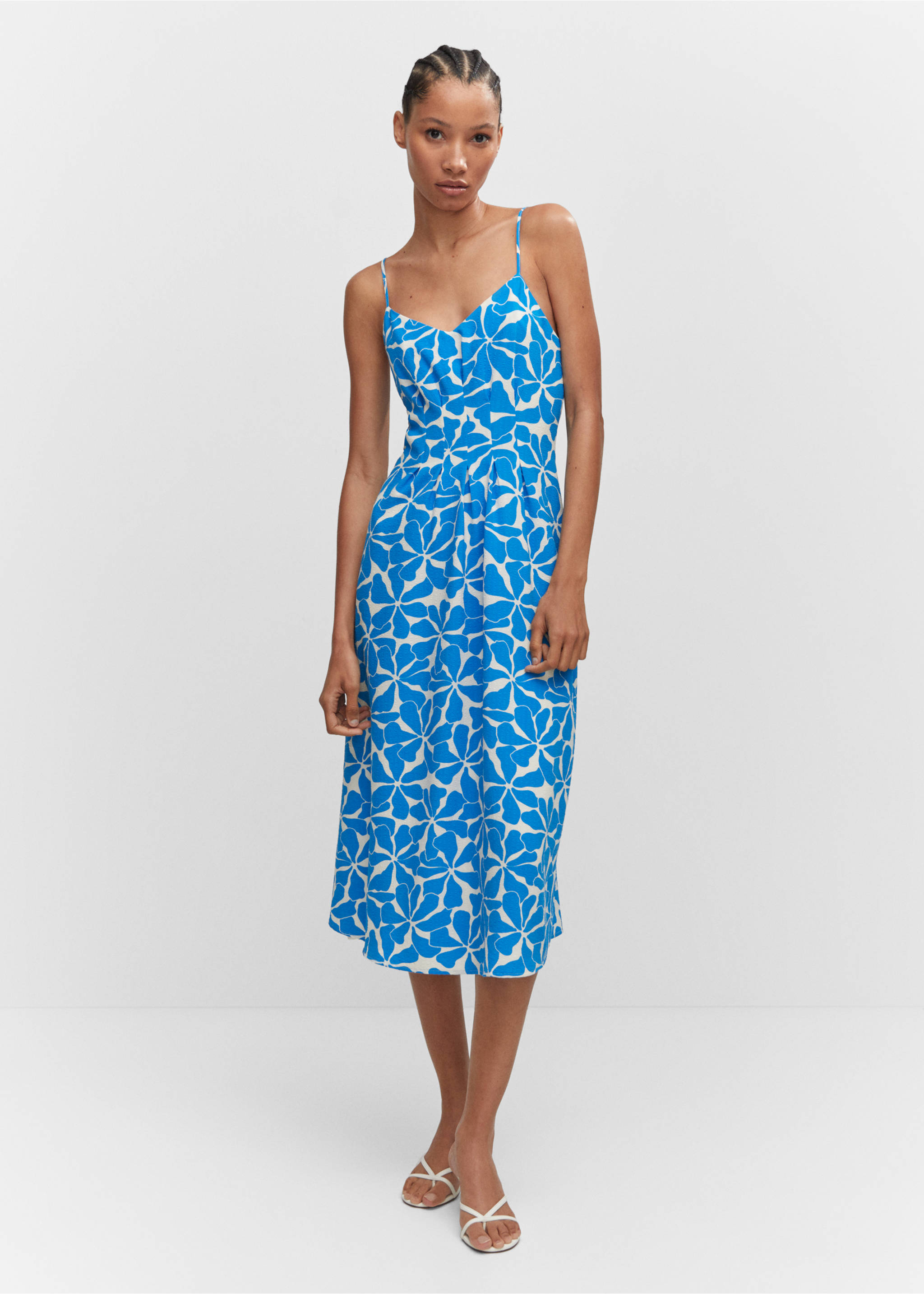 Spaghetti strap dress - General plane, Blue. Ref: 57050276-00.