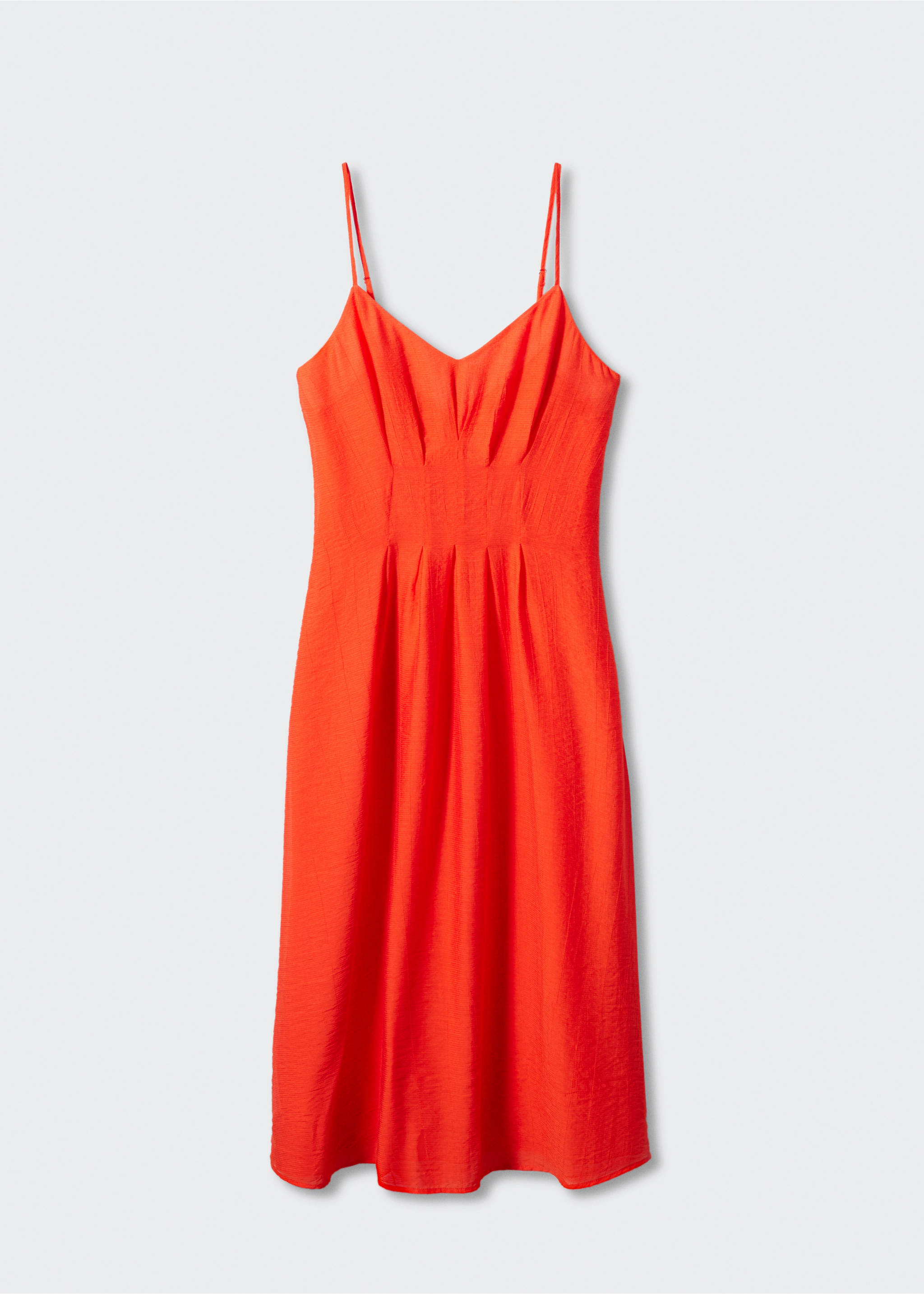 Spaghetti strap dress - Article without model, Coral Red. Ref: 57050276-00.