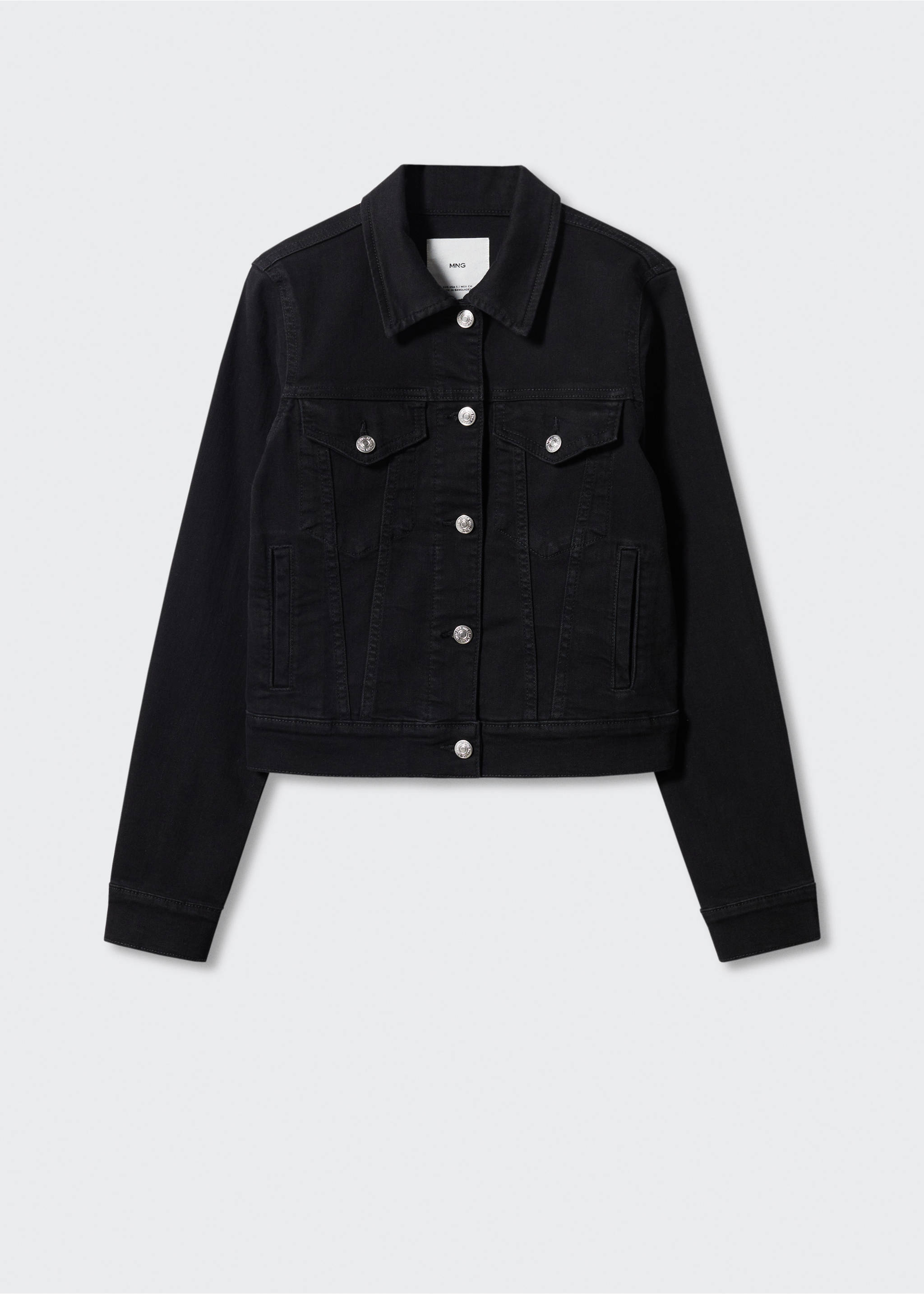 Pocketed denim jacket - Article without model, Black denim. Ref: 57050289-00.