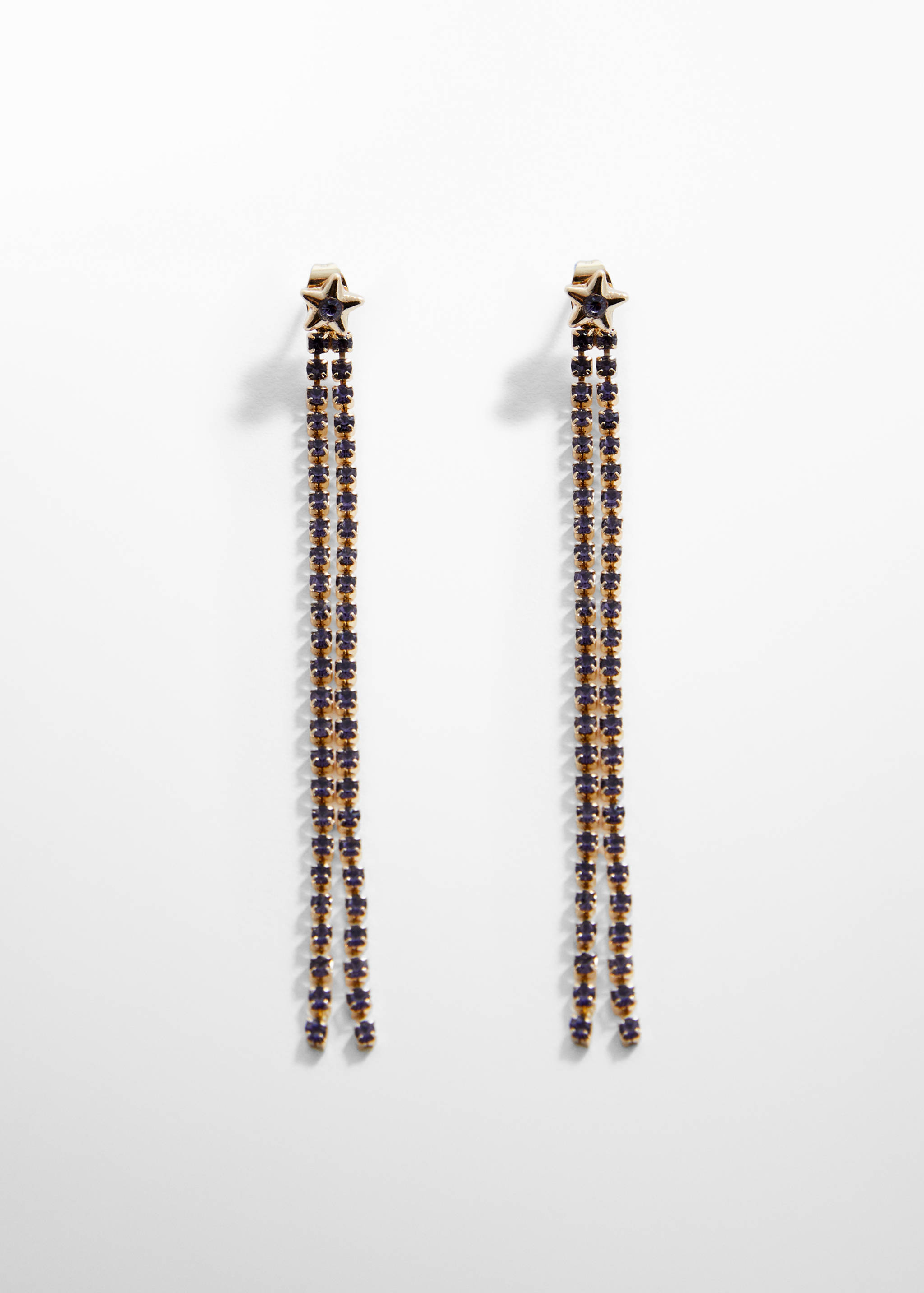 Длинные серьги с кристаллами - Изделие без модели