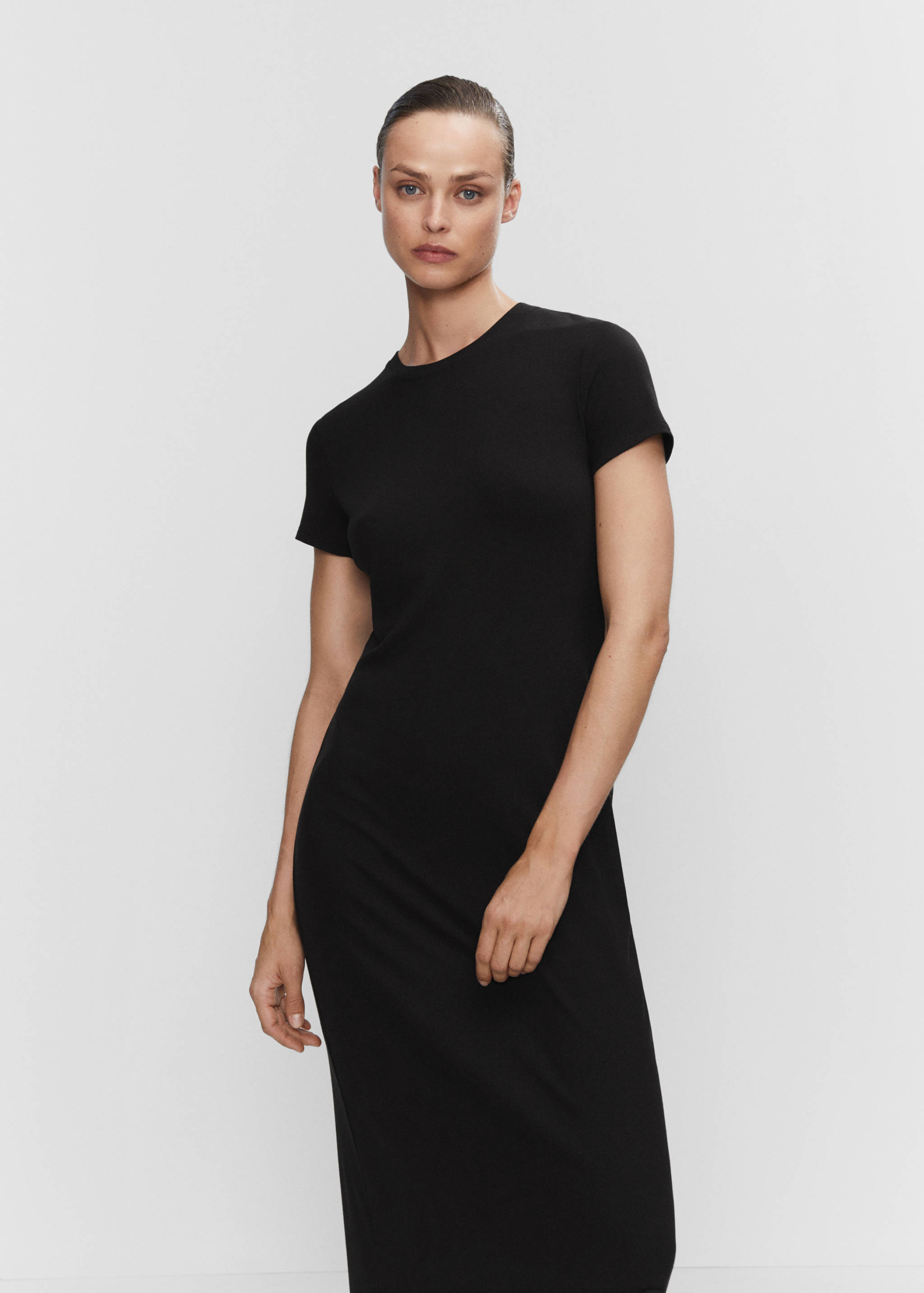 Midi-dress with slit - Medium plane