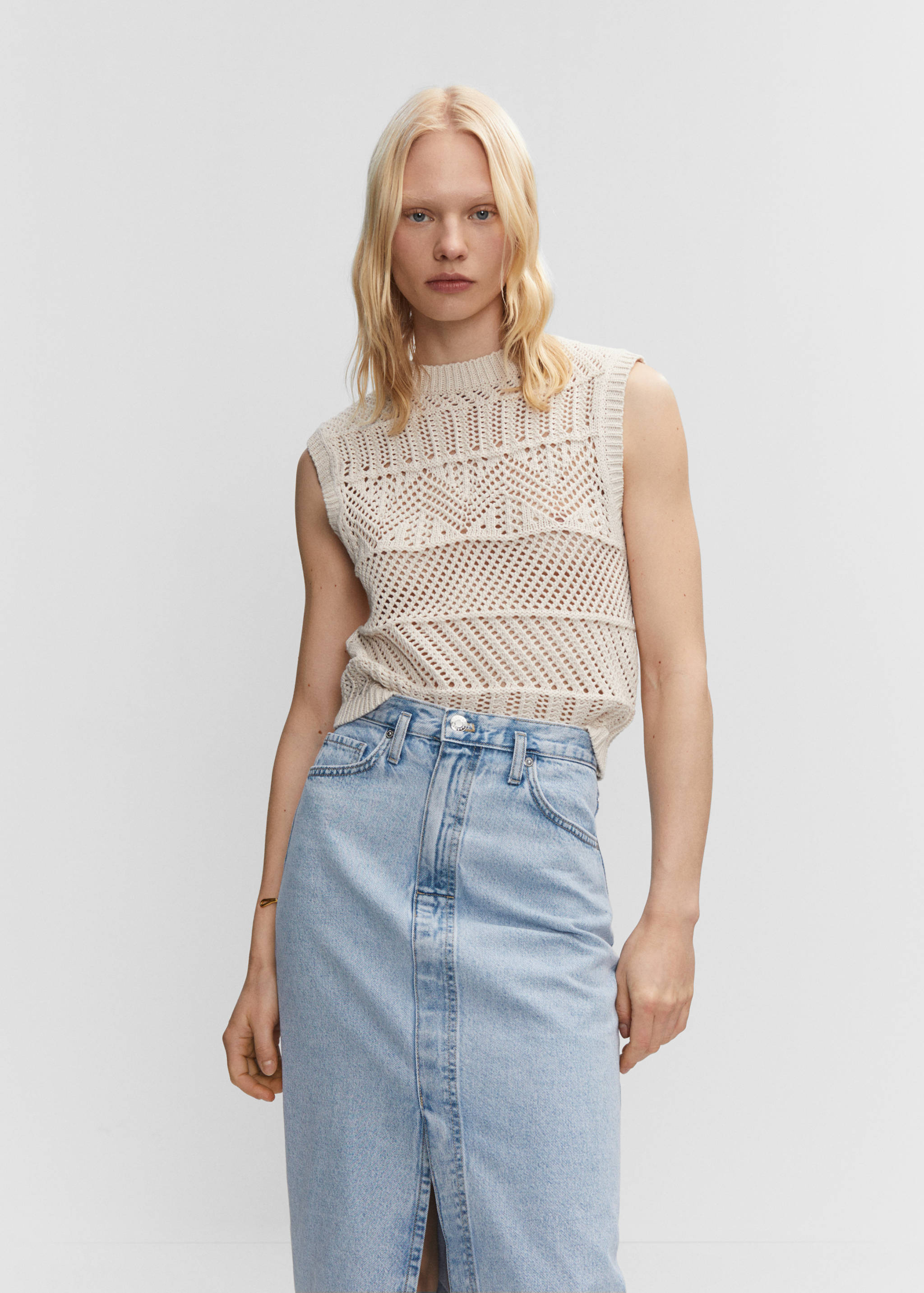 Denim midi-skirt - Details of the article 1