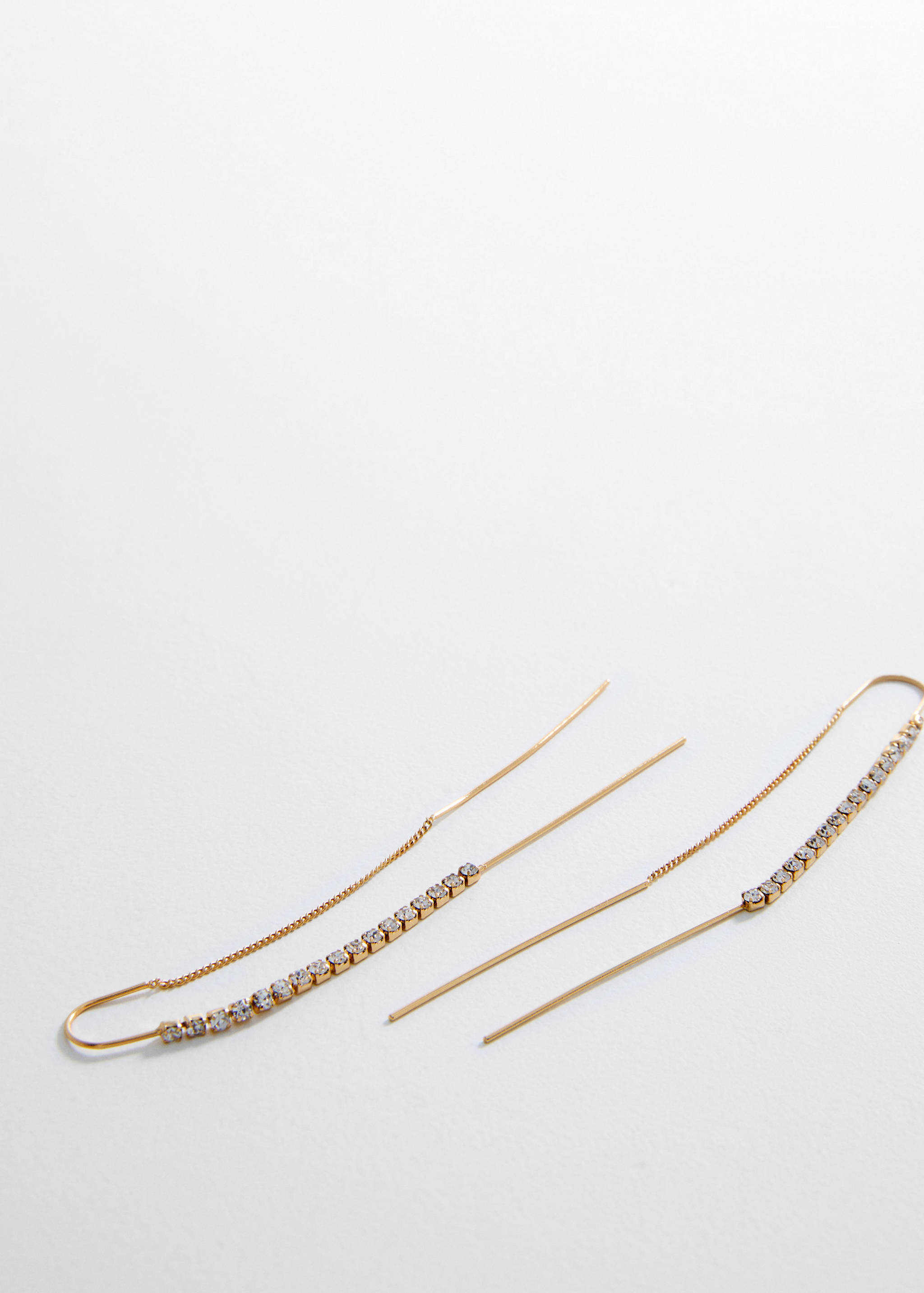 Boucles d'oreilles fil strass - Plan moyen