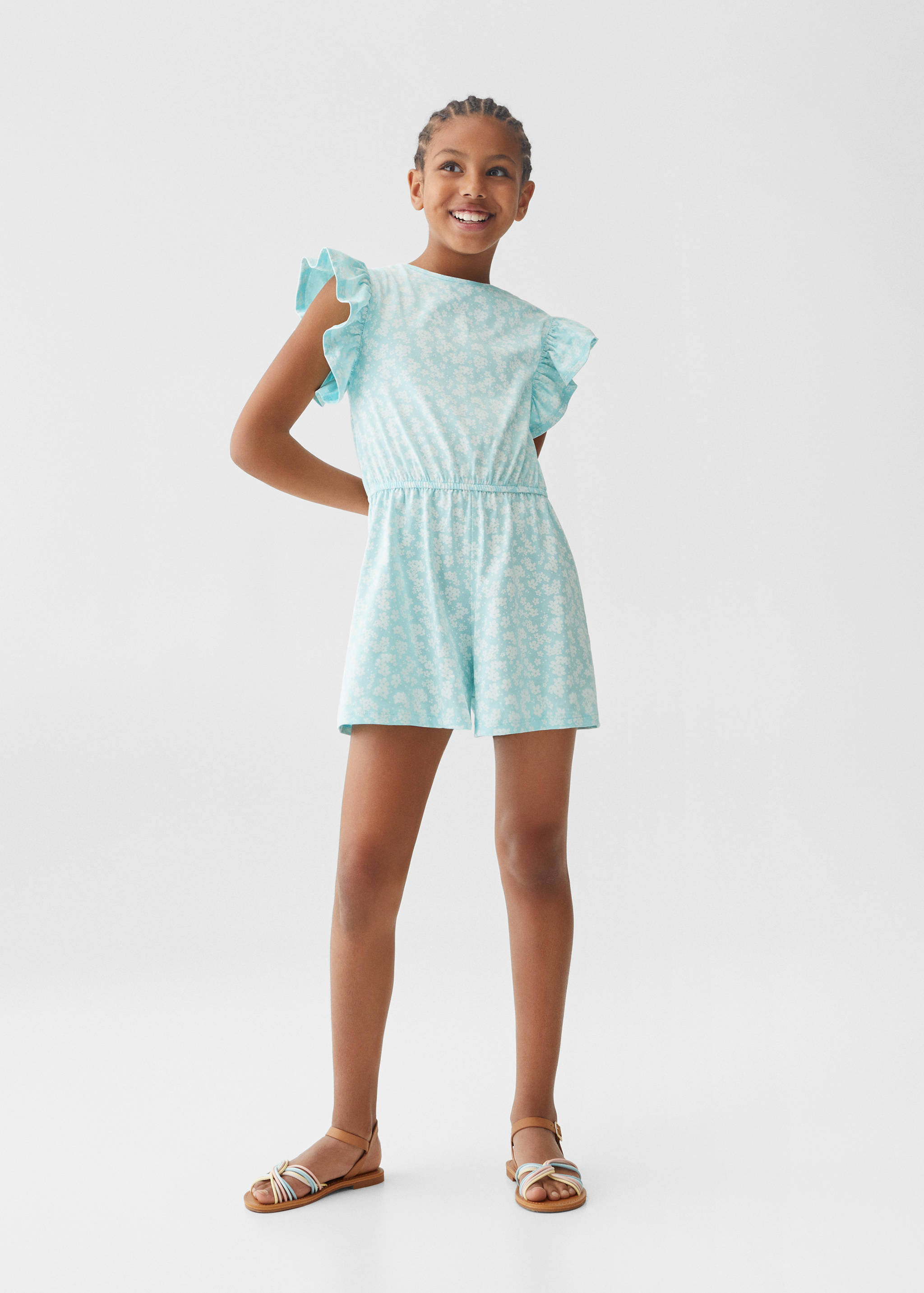 花朵印花连身裤 - null