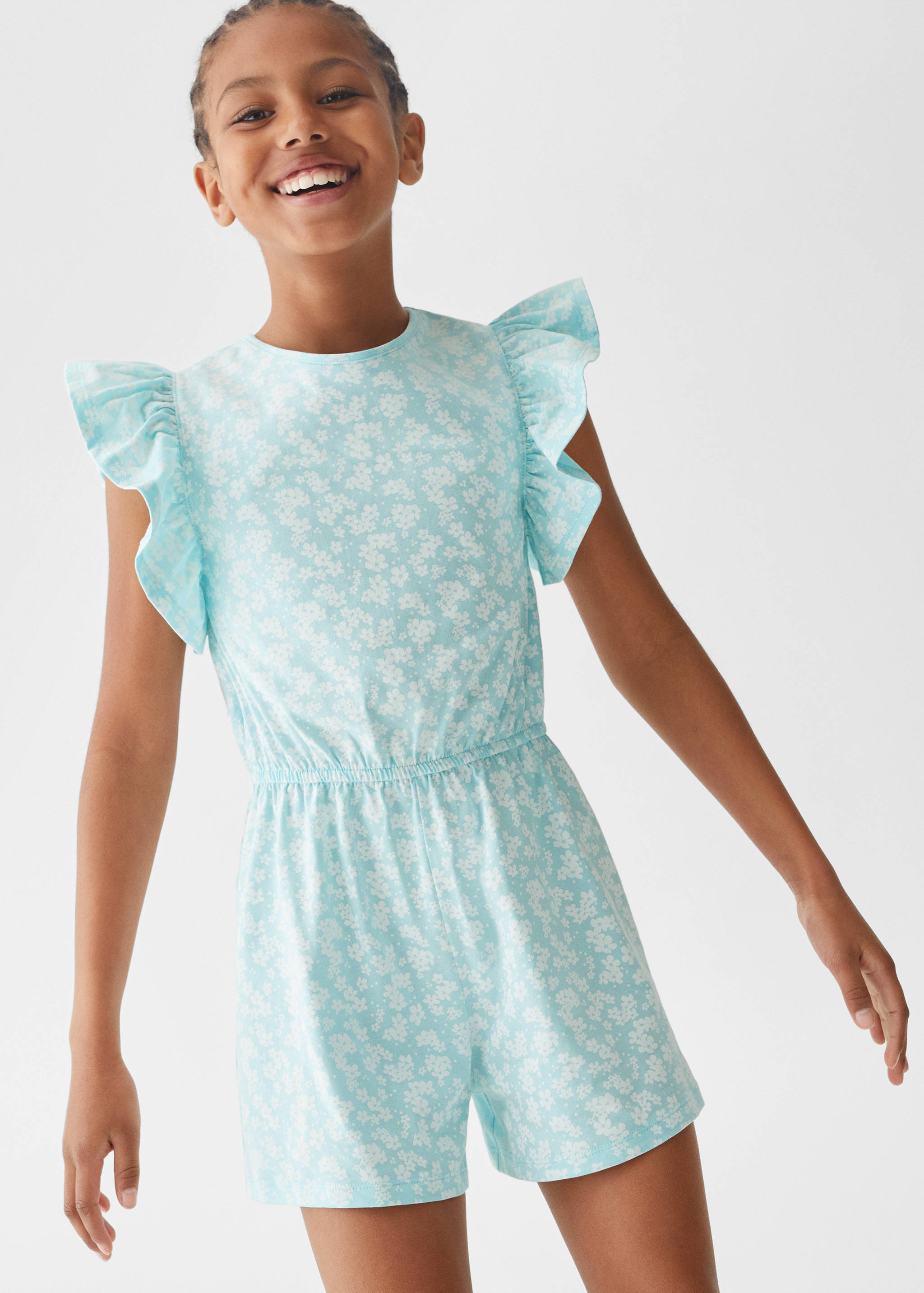 花朵印花连身裤 - null