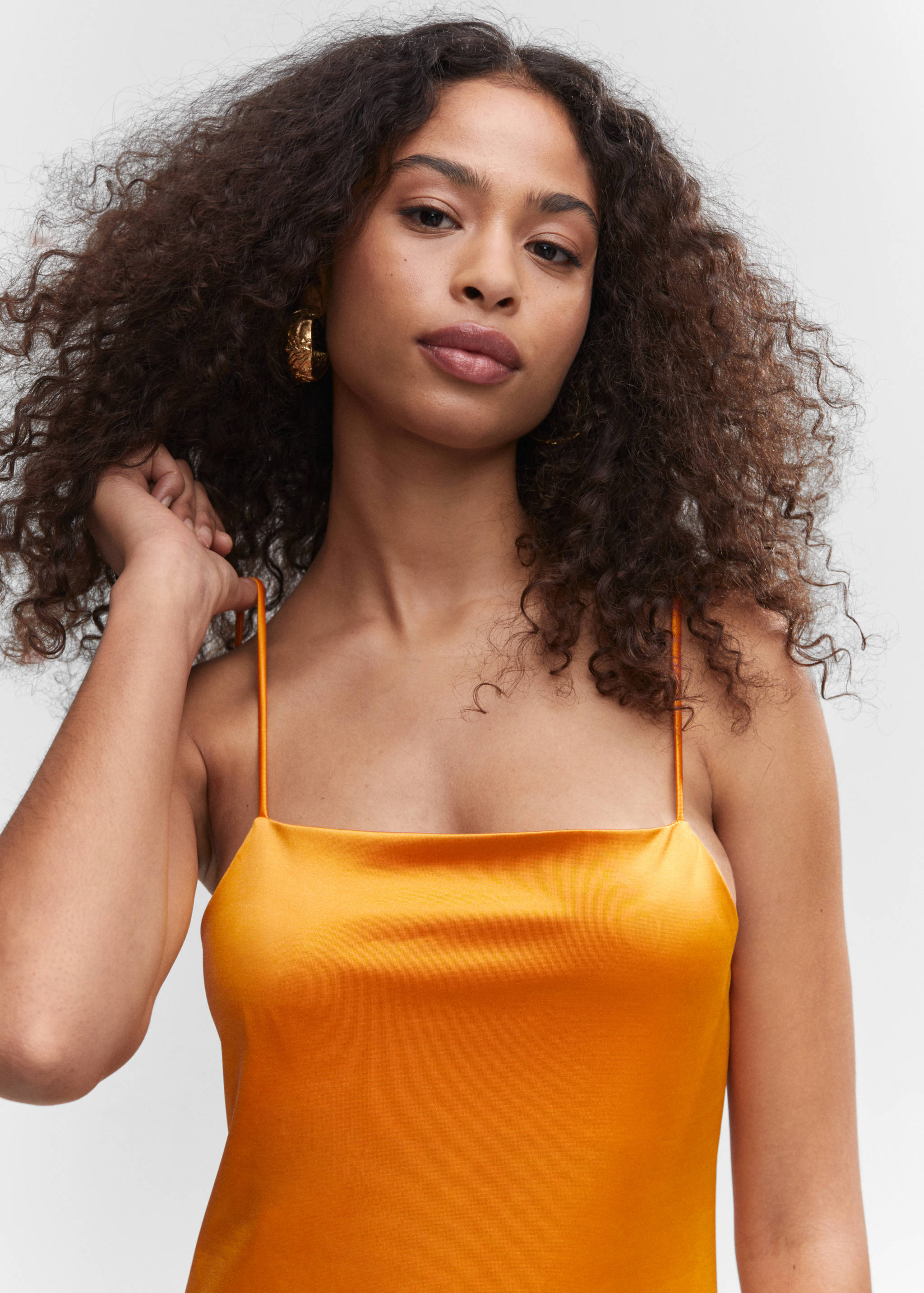 Vestido corto satinado - Detalle del artículo 1