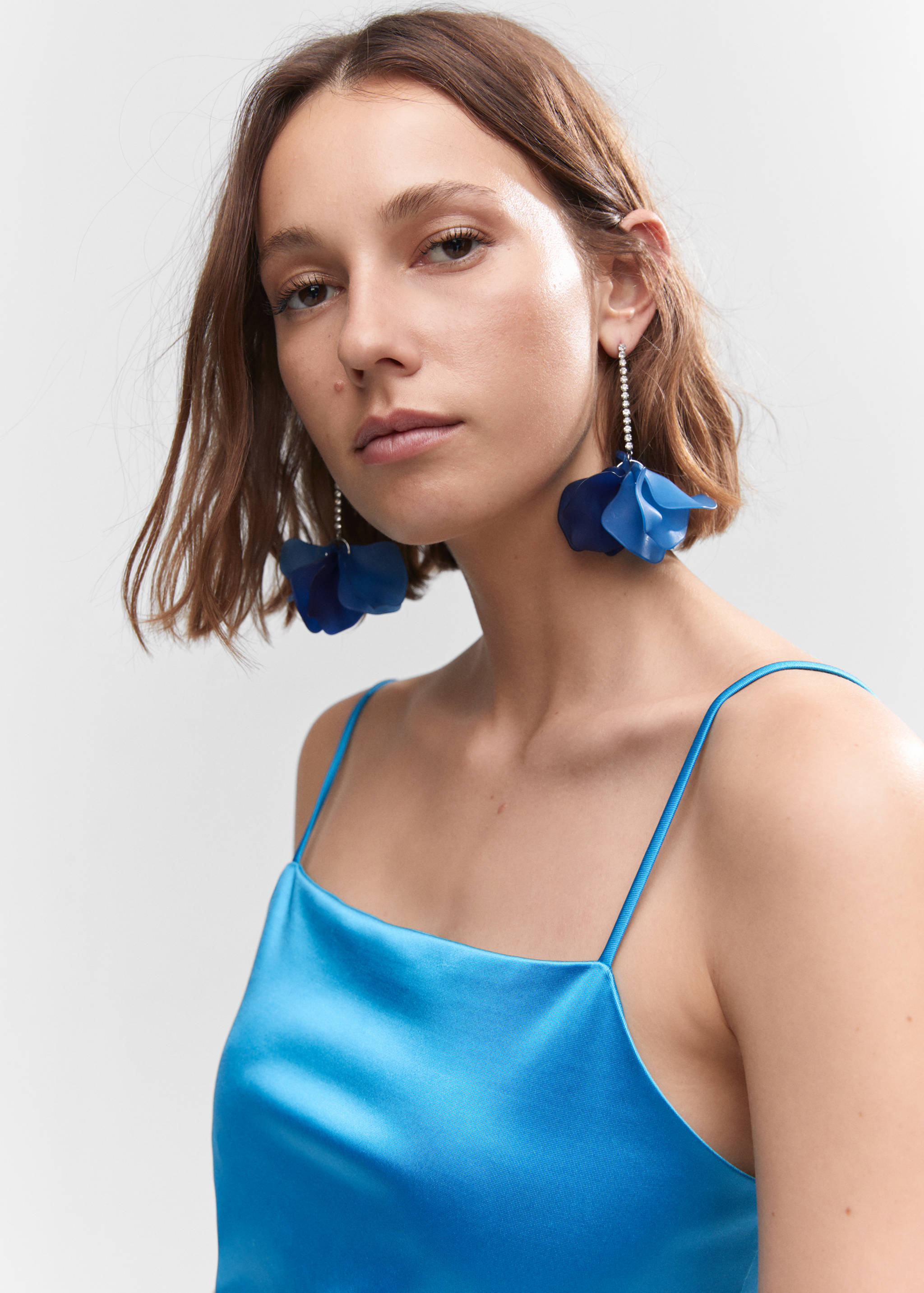 Vestido corto satinado - Detalle del artículo 1