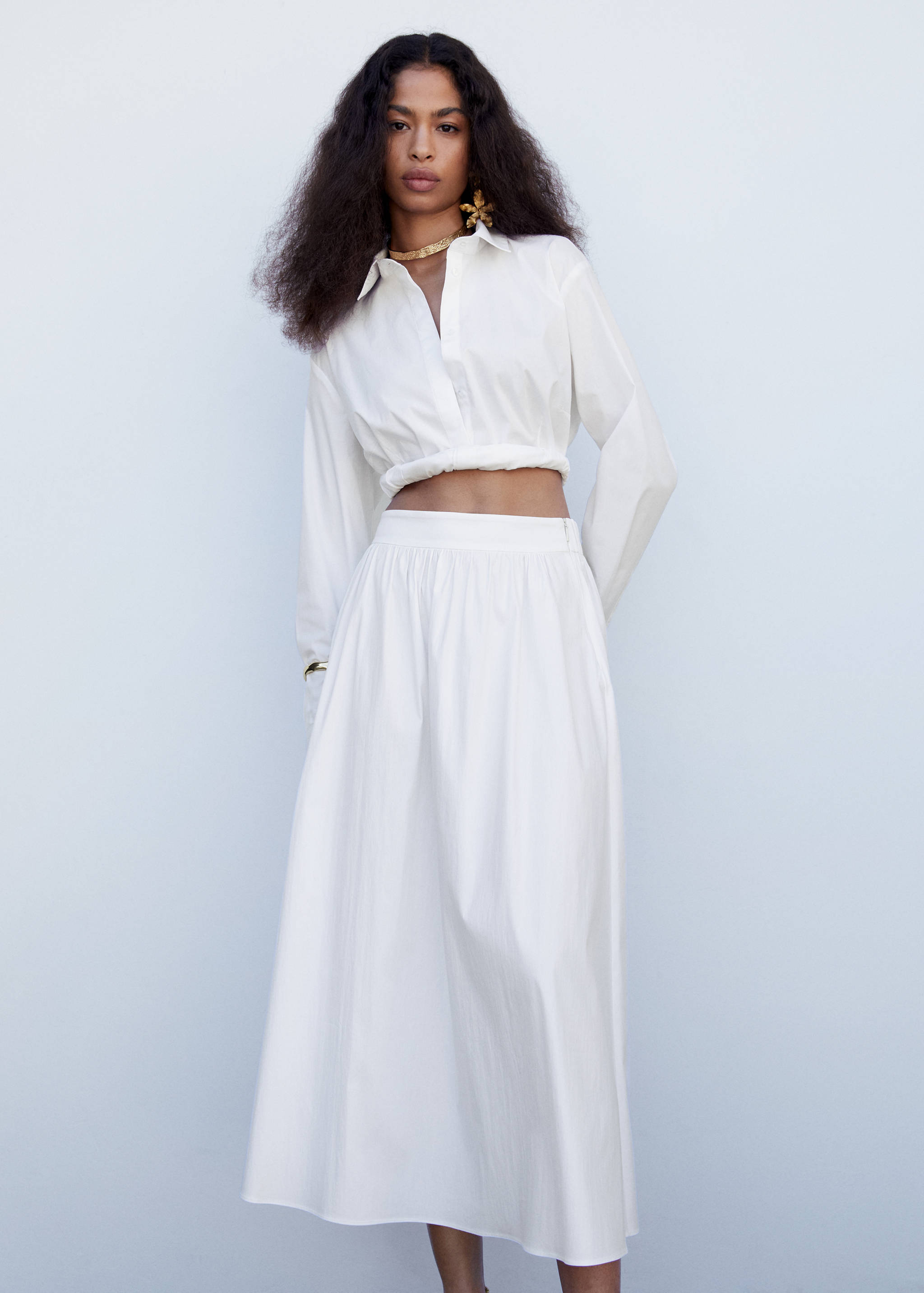 Pleat detail long skirt - Details of the article 1