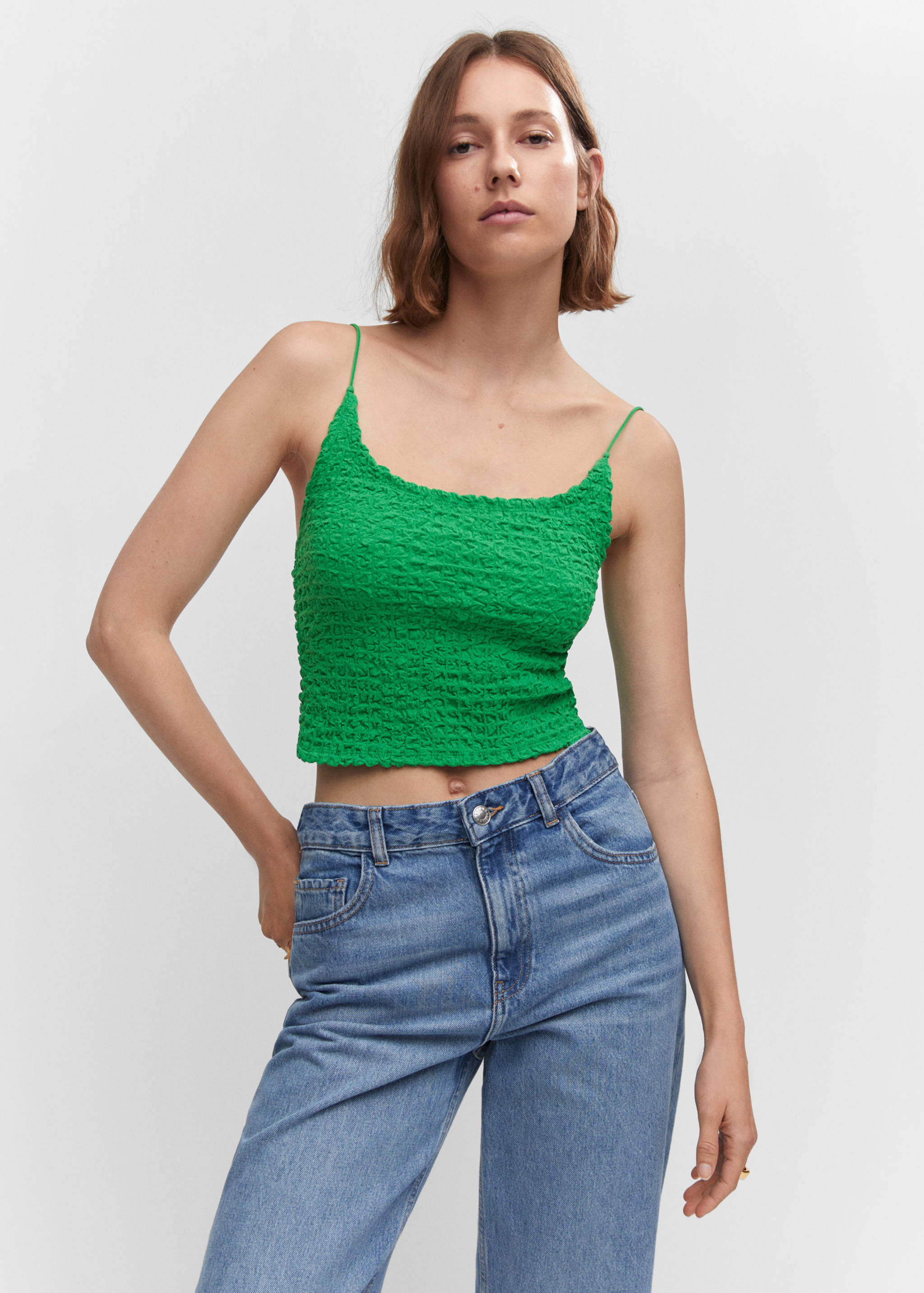 Textured crop top - Medium plane