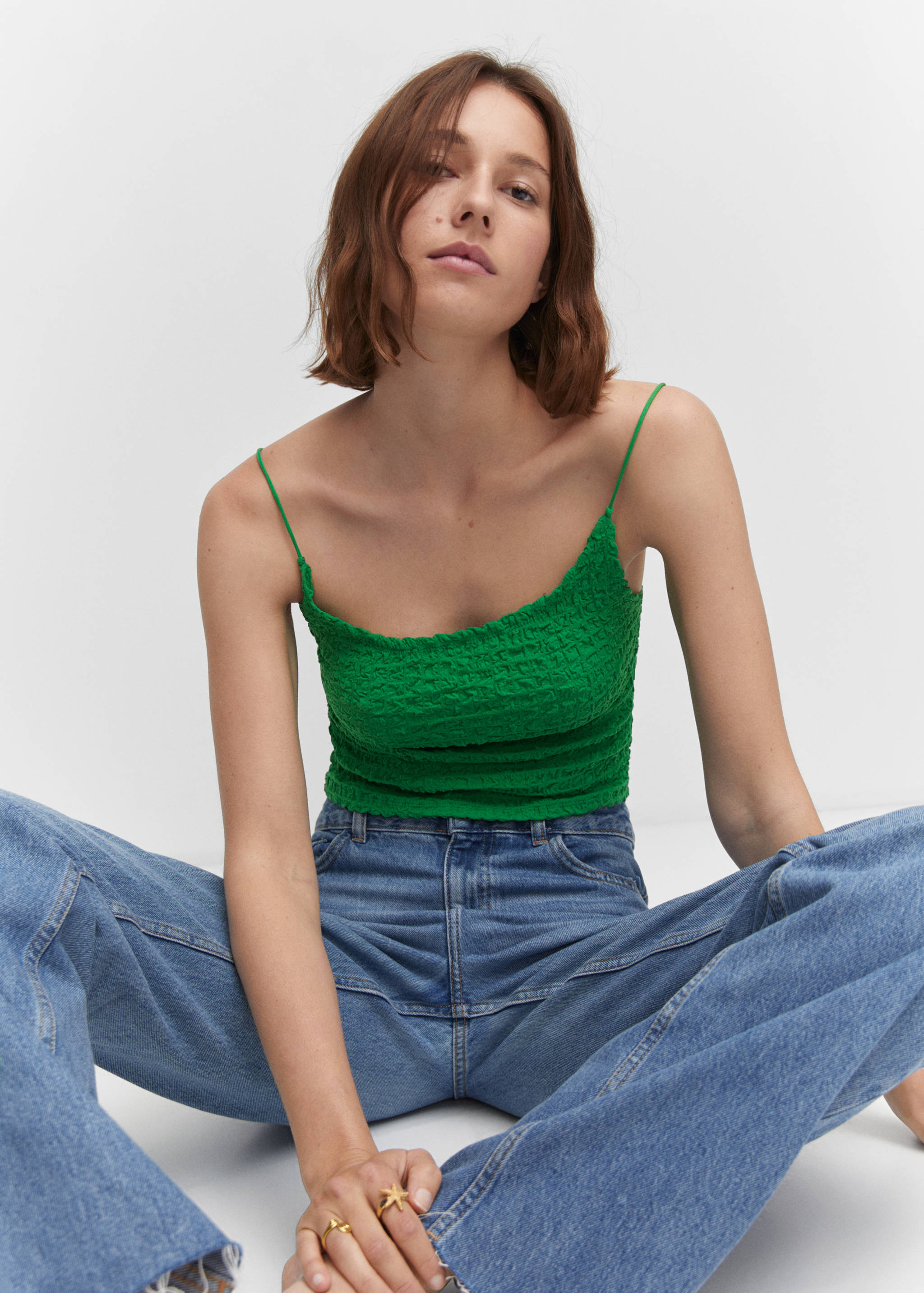 Textured crop top - Details of the article 2