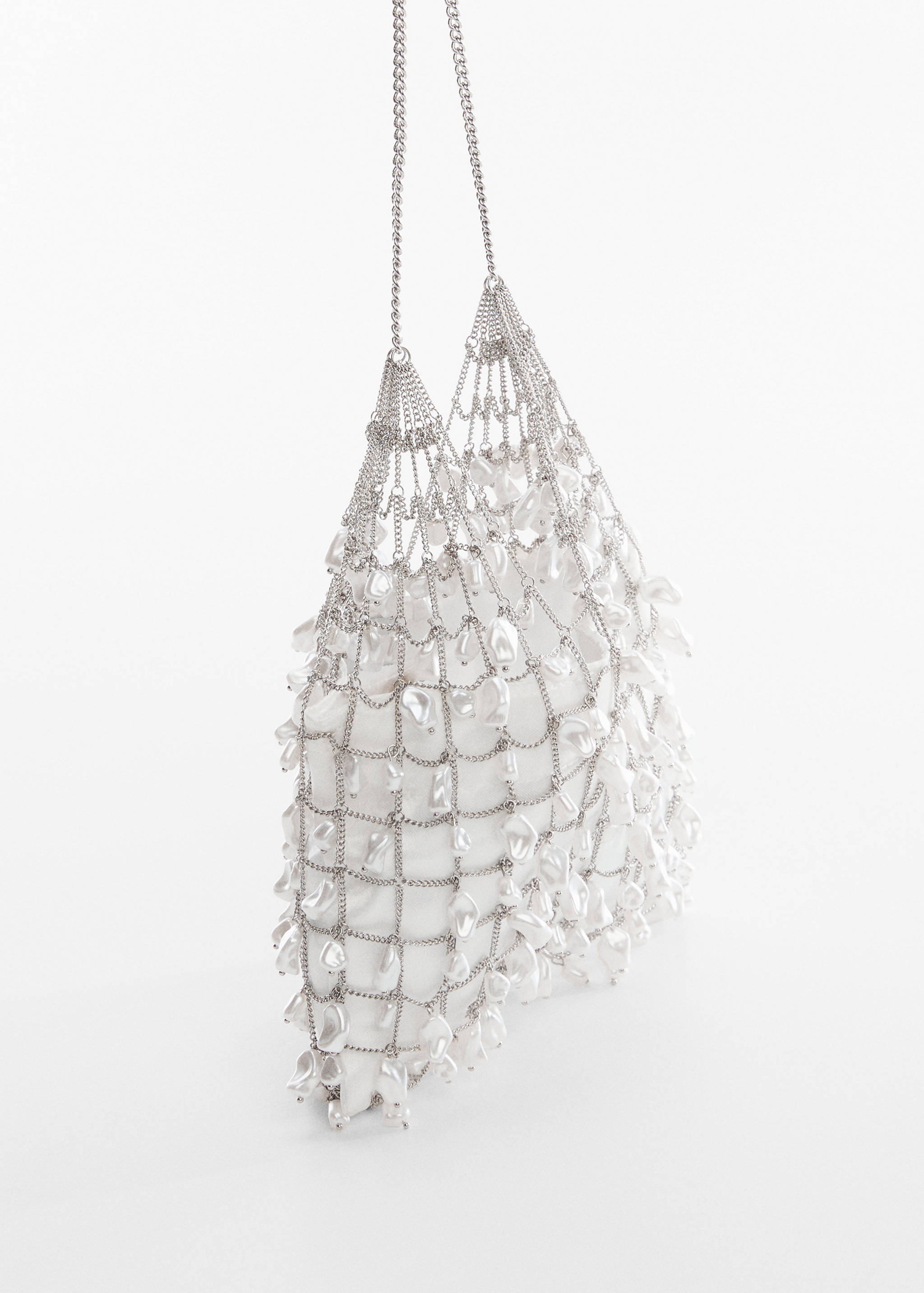 Sac maille métallique perles - Plan moyen