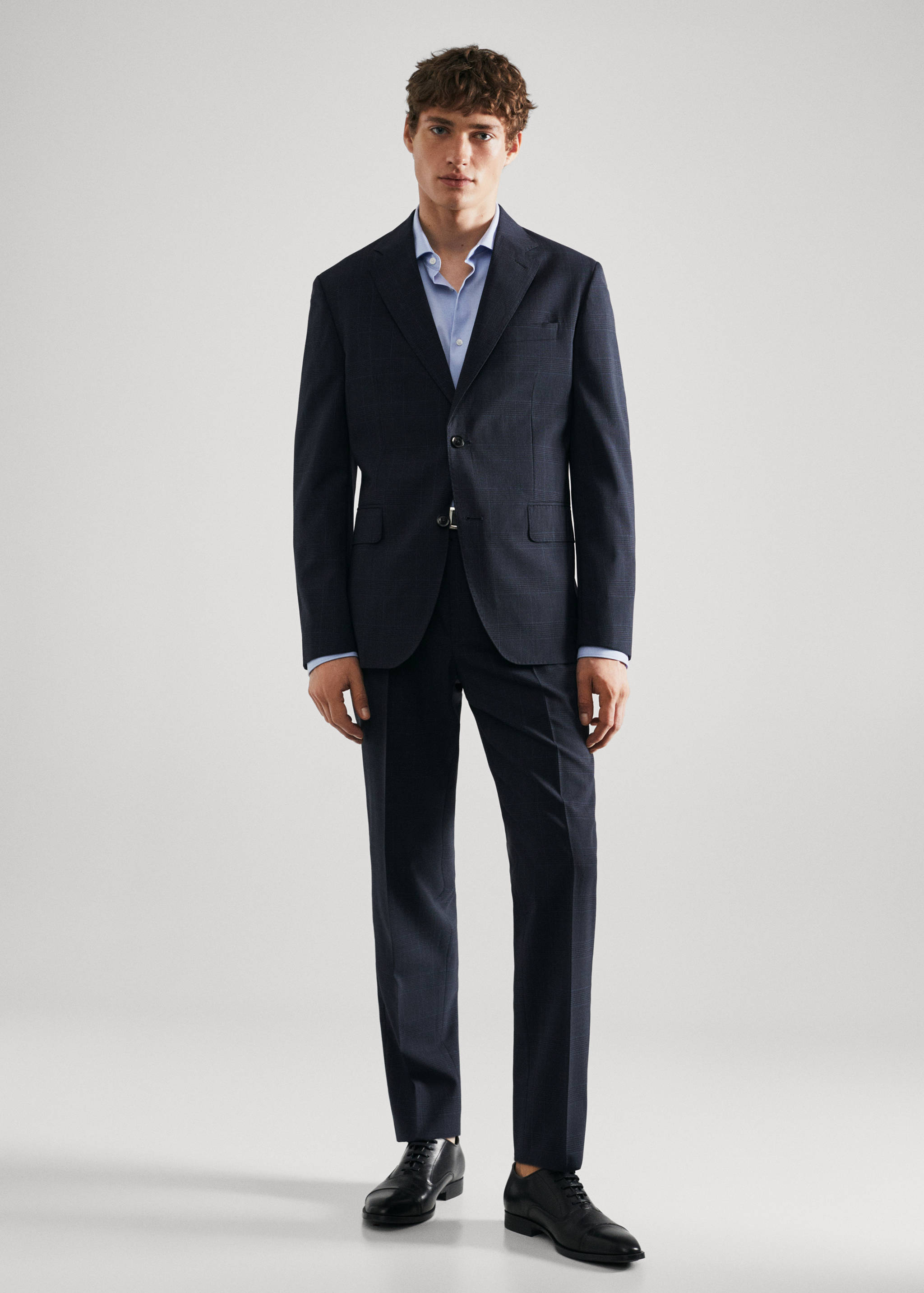 Camisa traje slim fit algodón popelín - Plano general