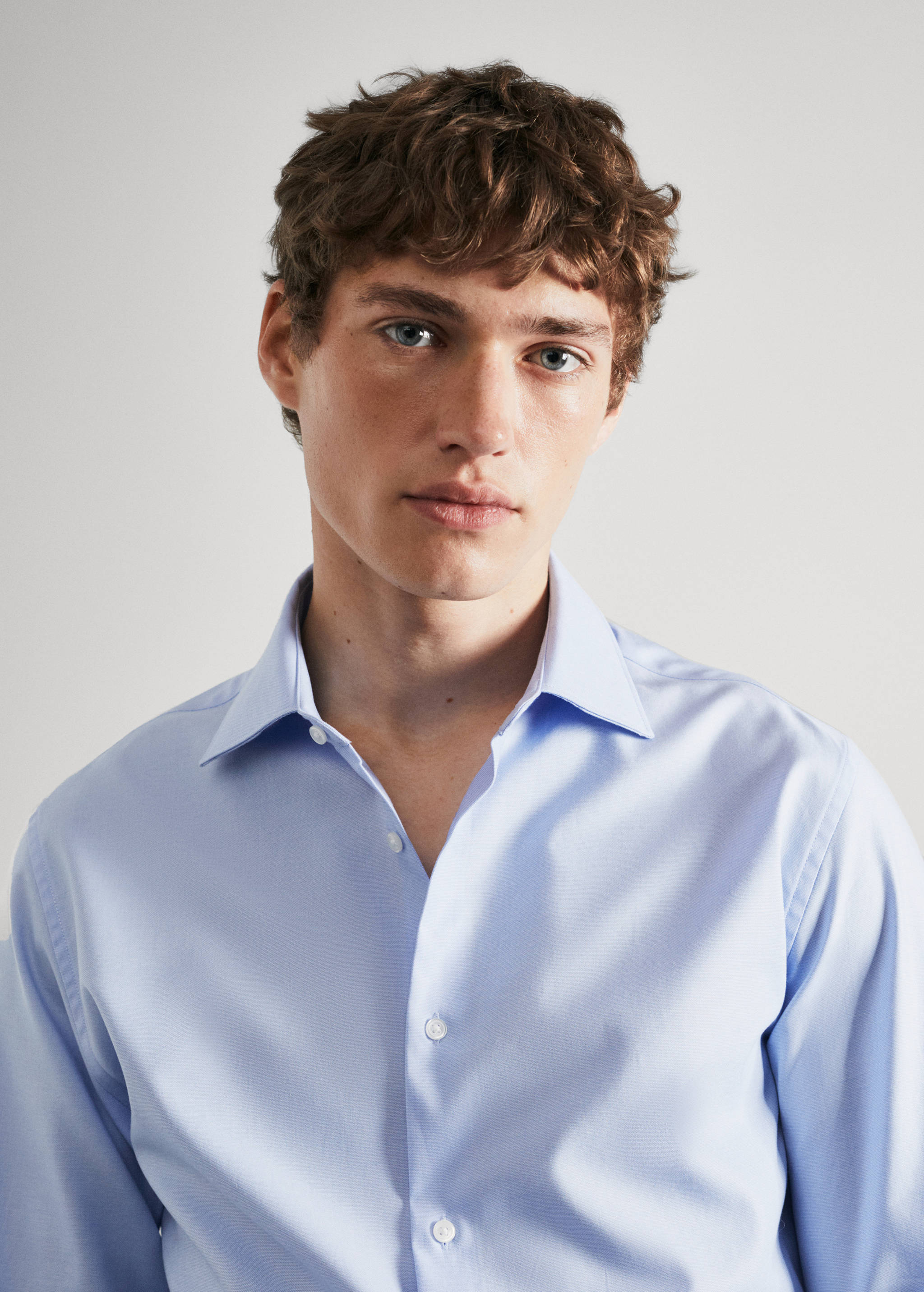 Camisa traje slim fit algodón popelín - Detalle del artículo 1