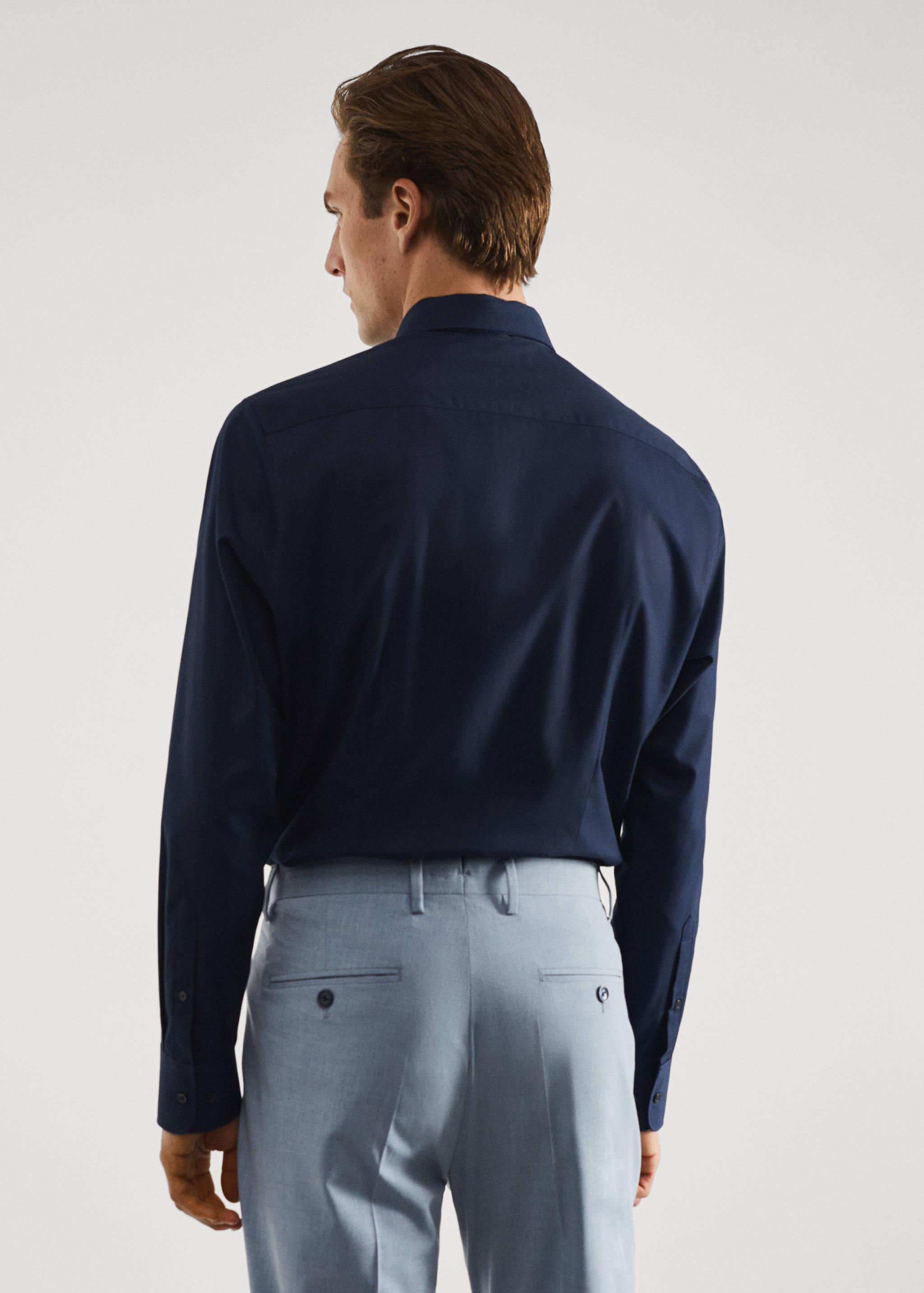 Camisa traje slim fit algodón popelín - Reverso del artículo