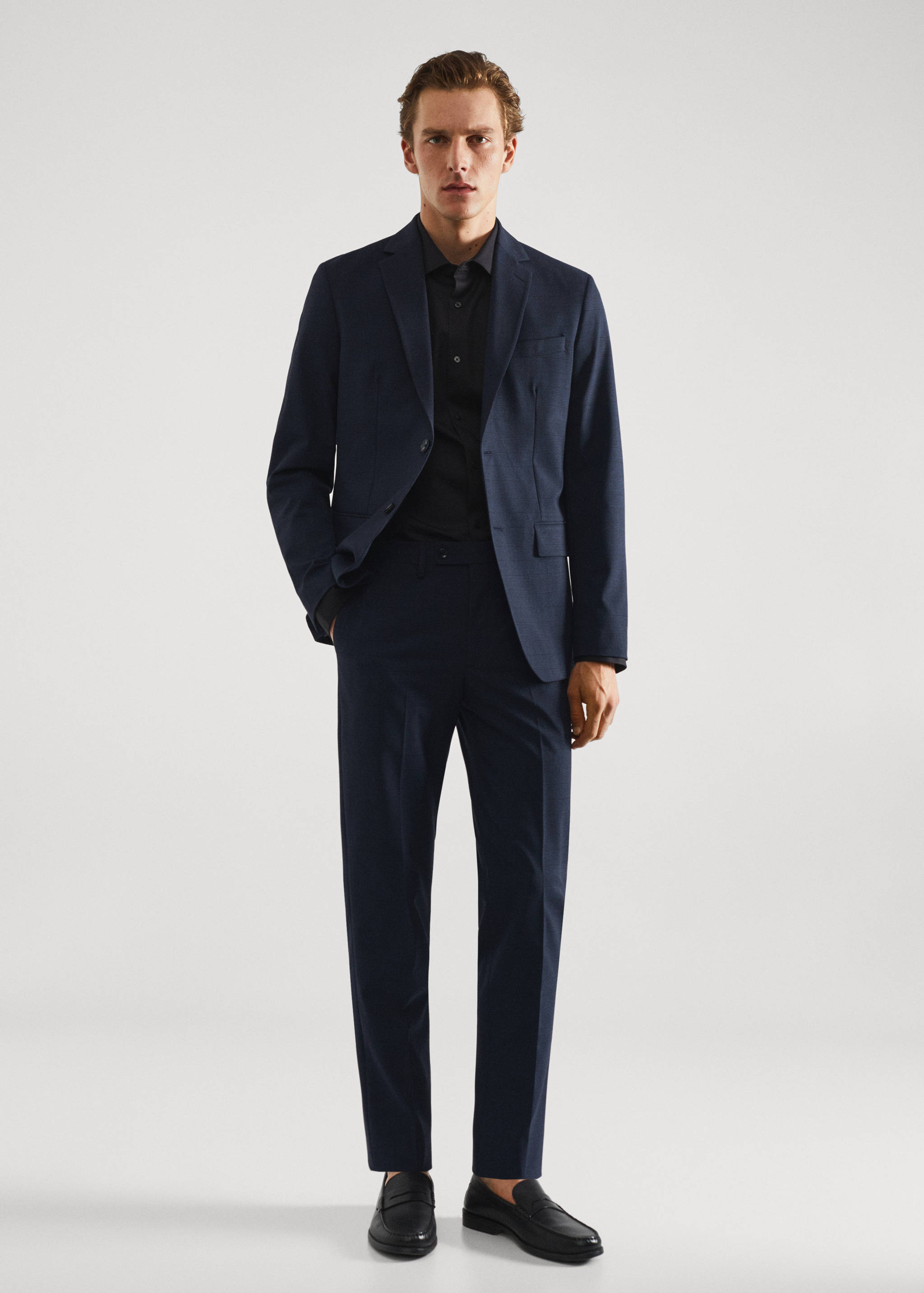 Camisa traje slim fit algodón popelín - Plano general