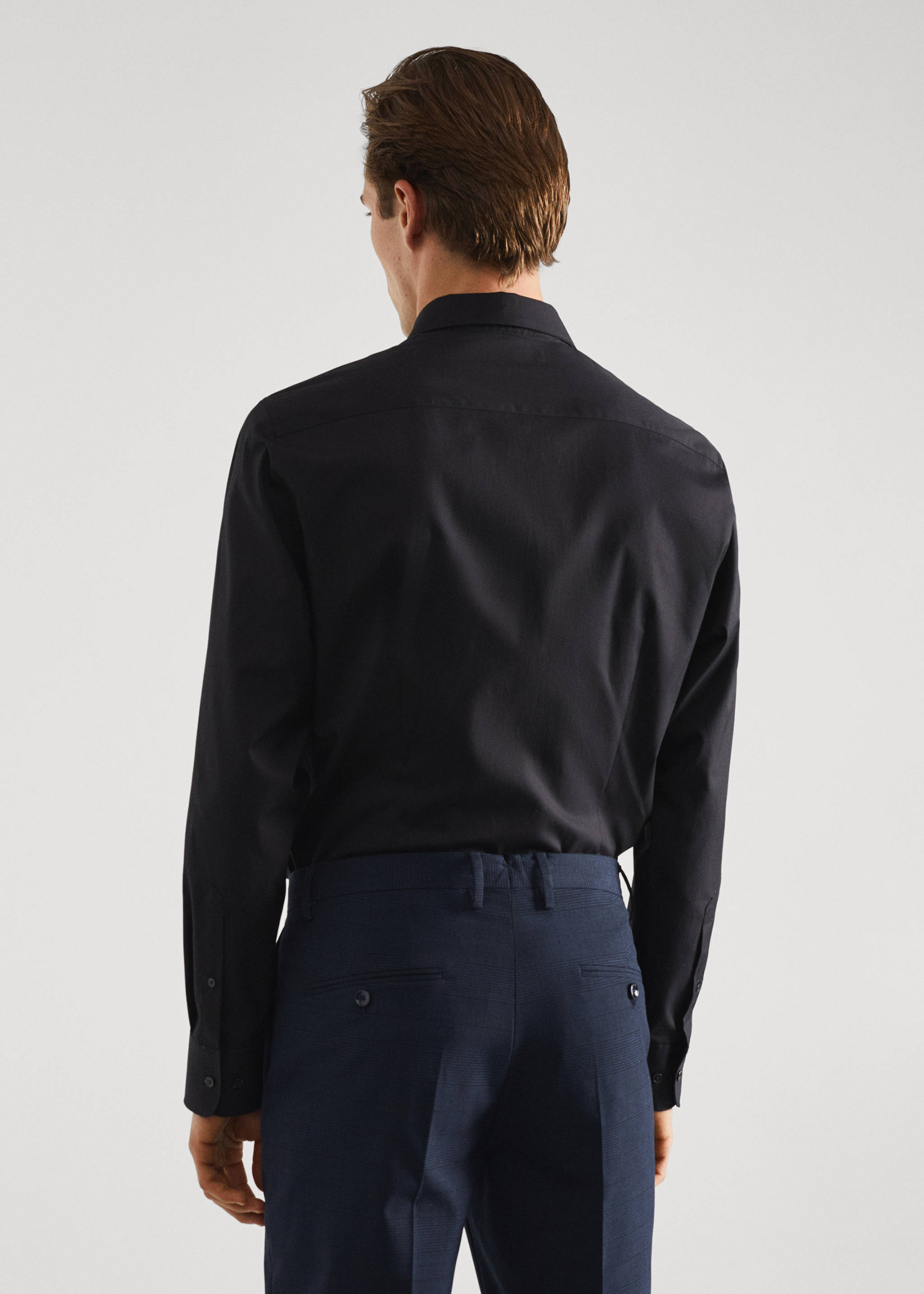 Camisa traje slim fit algodón popelín - Reverso del artículo
